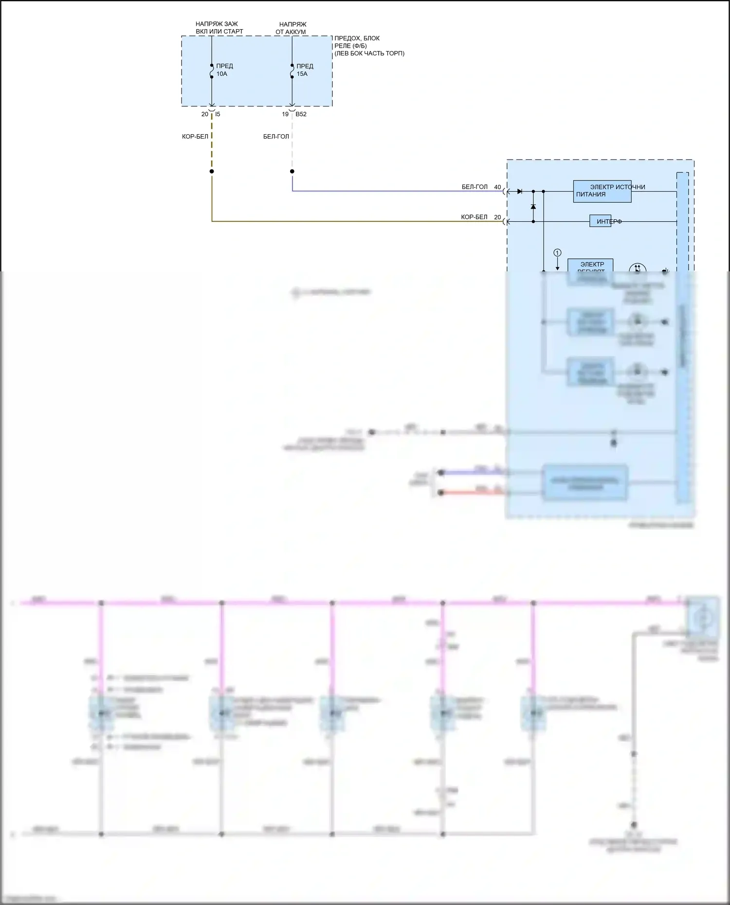 Crosstrek Subaru I рестайлинг (2015-2017): Электросхема подсветки приборной панели, без hev (2 из 2) 