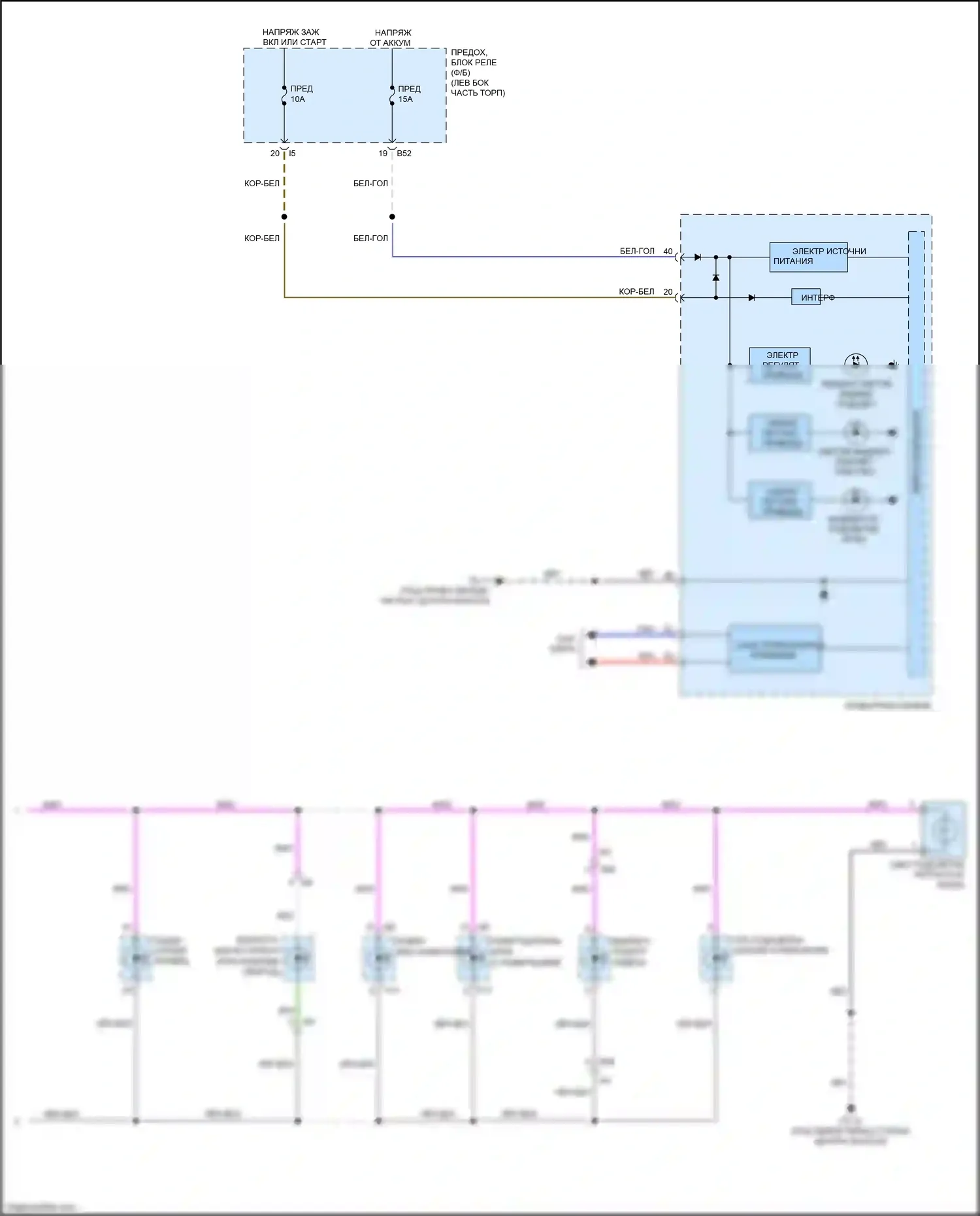 Crosstrek Subaru I рестайлинг (2015-2017): Электросхема подсветки приборной панели, с hev (2 из 2) 