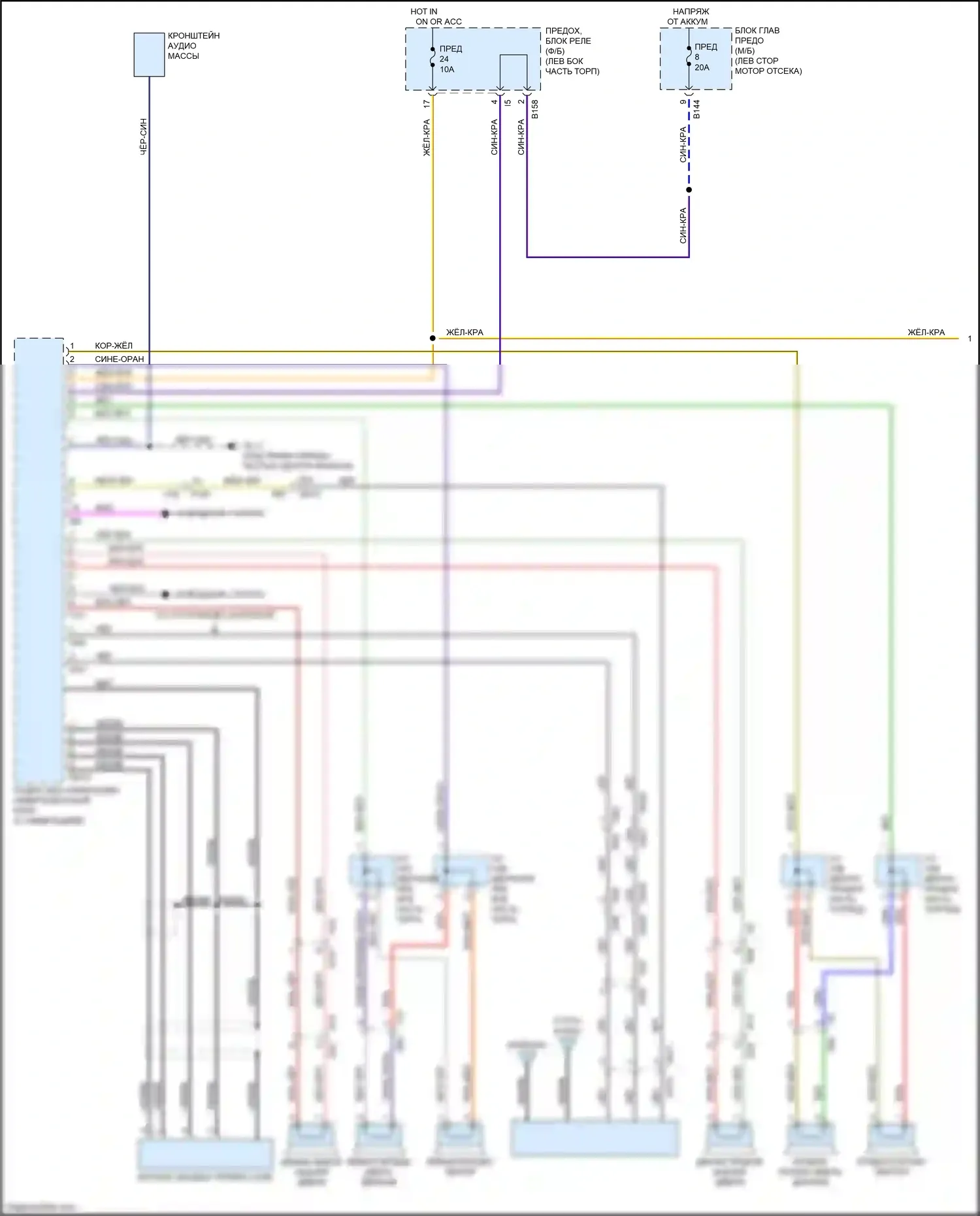 Crosstrek Subaru I рестайлинг (2015-2017): Электросхема навигации, гибрид без телематики (1 из 2) 