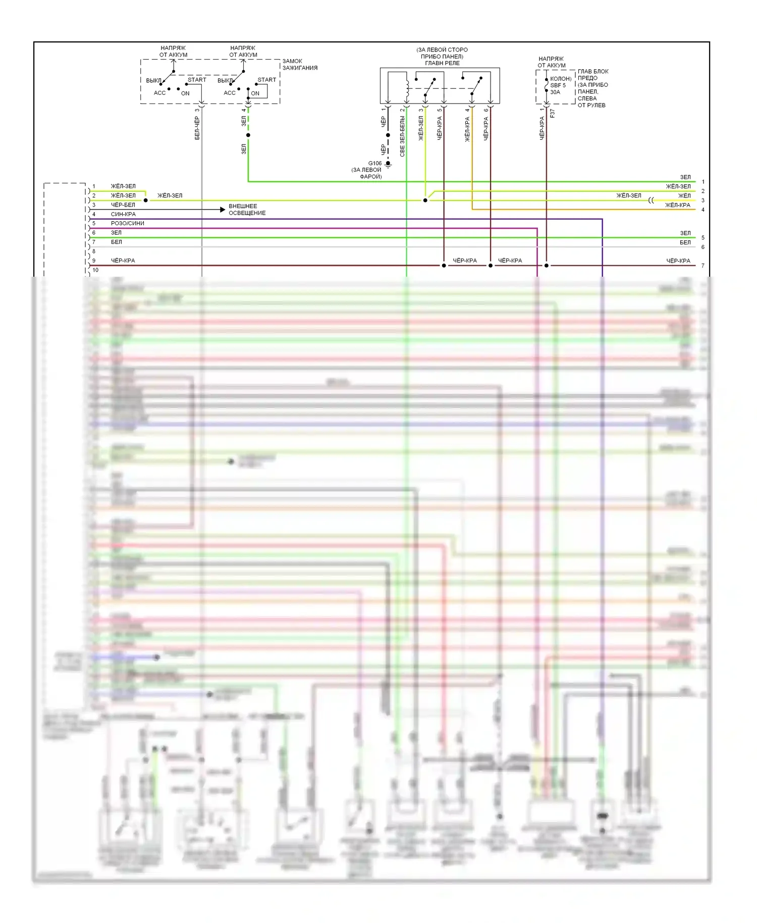 Forester Subaru SF рестайлинг (2000-2002): Электросхема двигателя 2.5ls (1 из 3) 