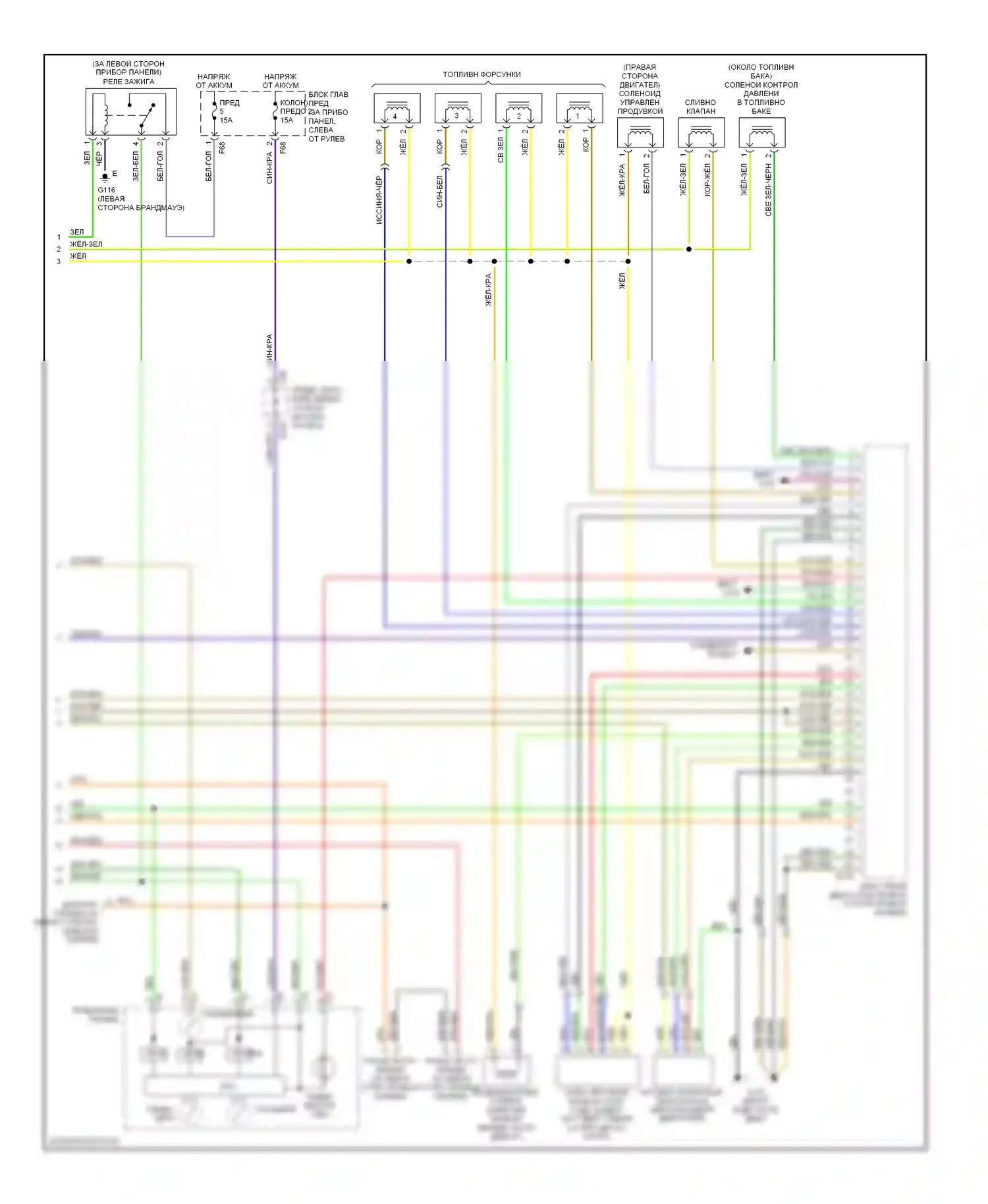 Forester Subaru SF рестайлинг (2000-2002): Электросхема двигателя 2.5ls (3 из 3) 