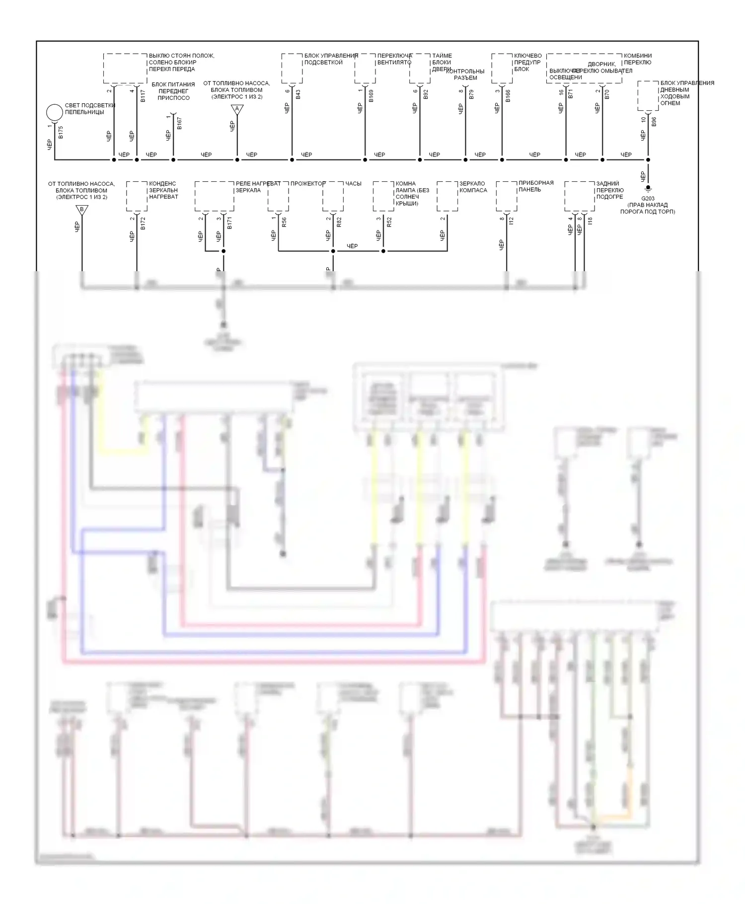 Forester Subaru SF рестайлинг (2000-2002): Электросхема разводки массы (2 из 2) 