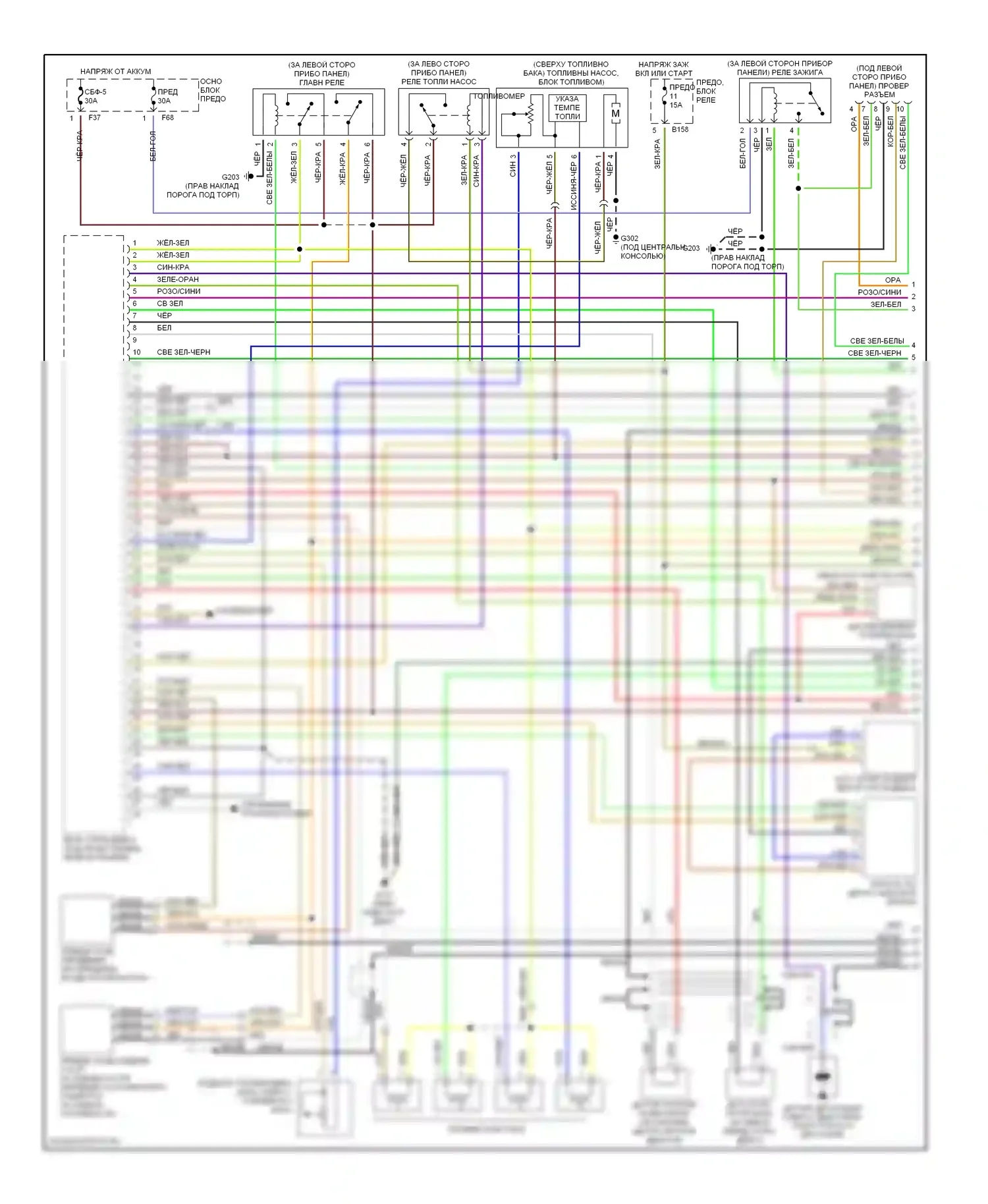 Forester Subaru SF (1997-2000): Электросхема двигателя 2.5ls (1 из 2) 