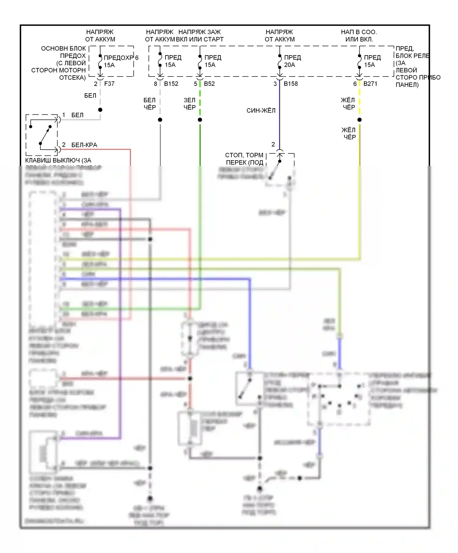Forester Subaru SG рестайлинг (2005-2008): Электросхема блокировки селектора 