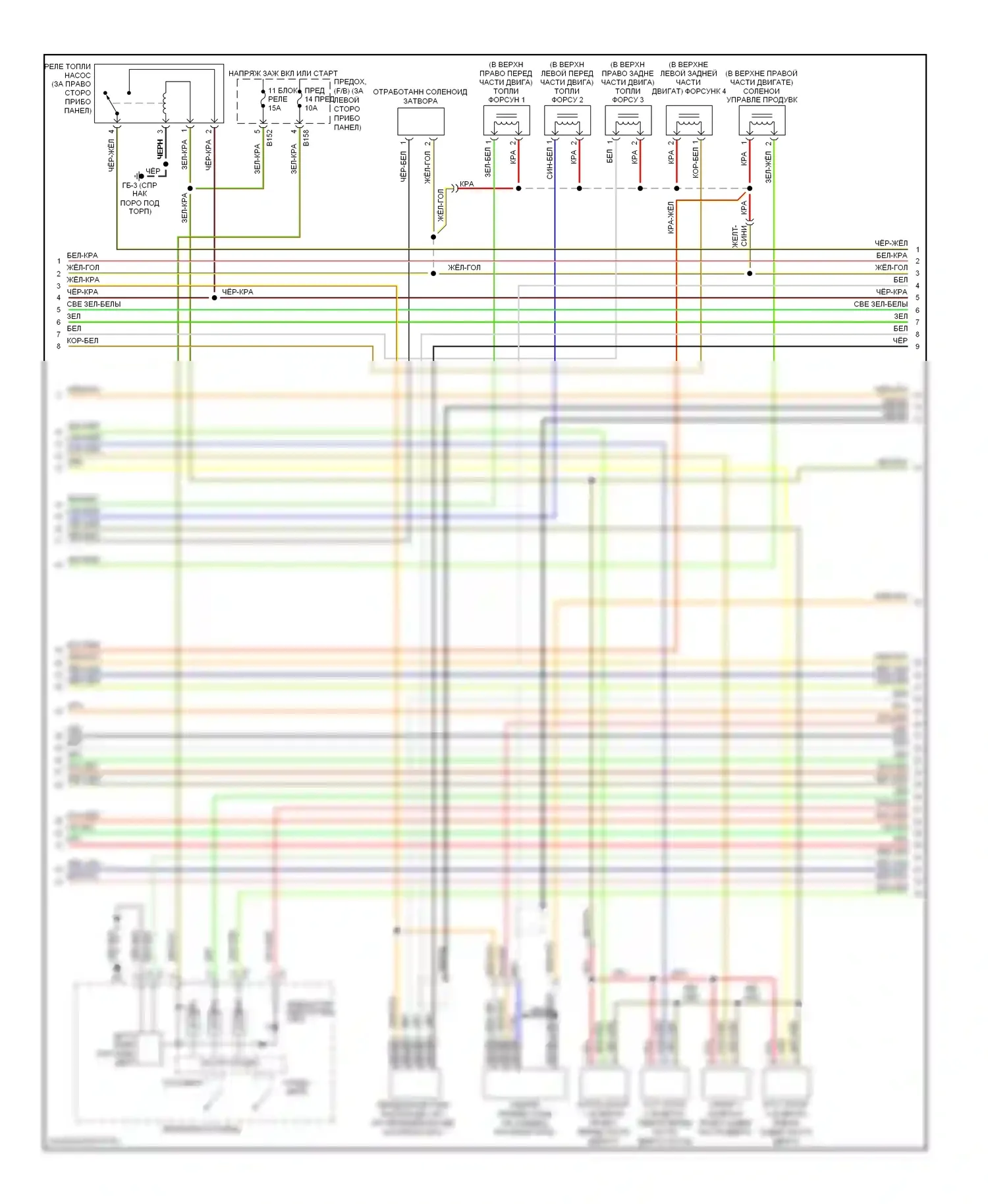 Forester Subaru SG рестайлинг (2005-2008): Электросхема двигателя 2.5л турбо (2 из 4) 
