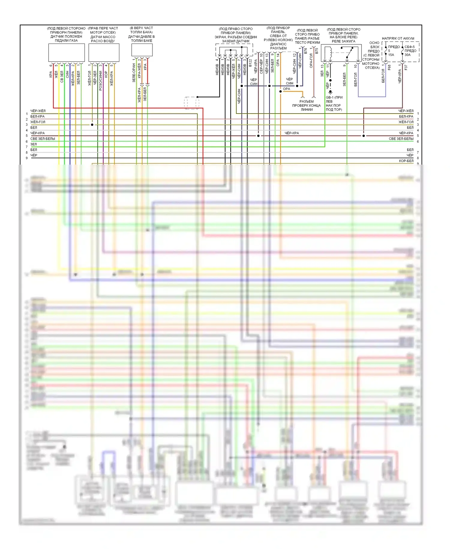 Forester Subaru SG рестайлинг (2005-2008): Электросхема двигателя 2.5л турбо (3 из 4) 