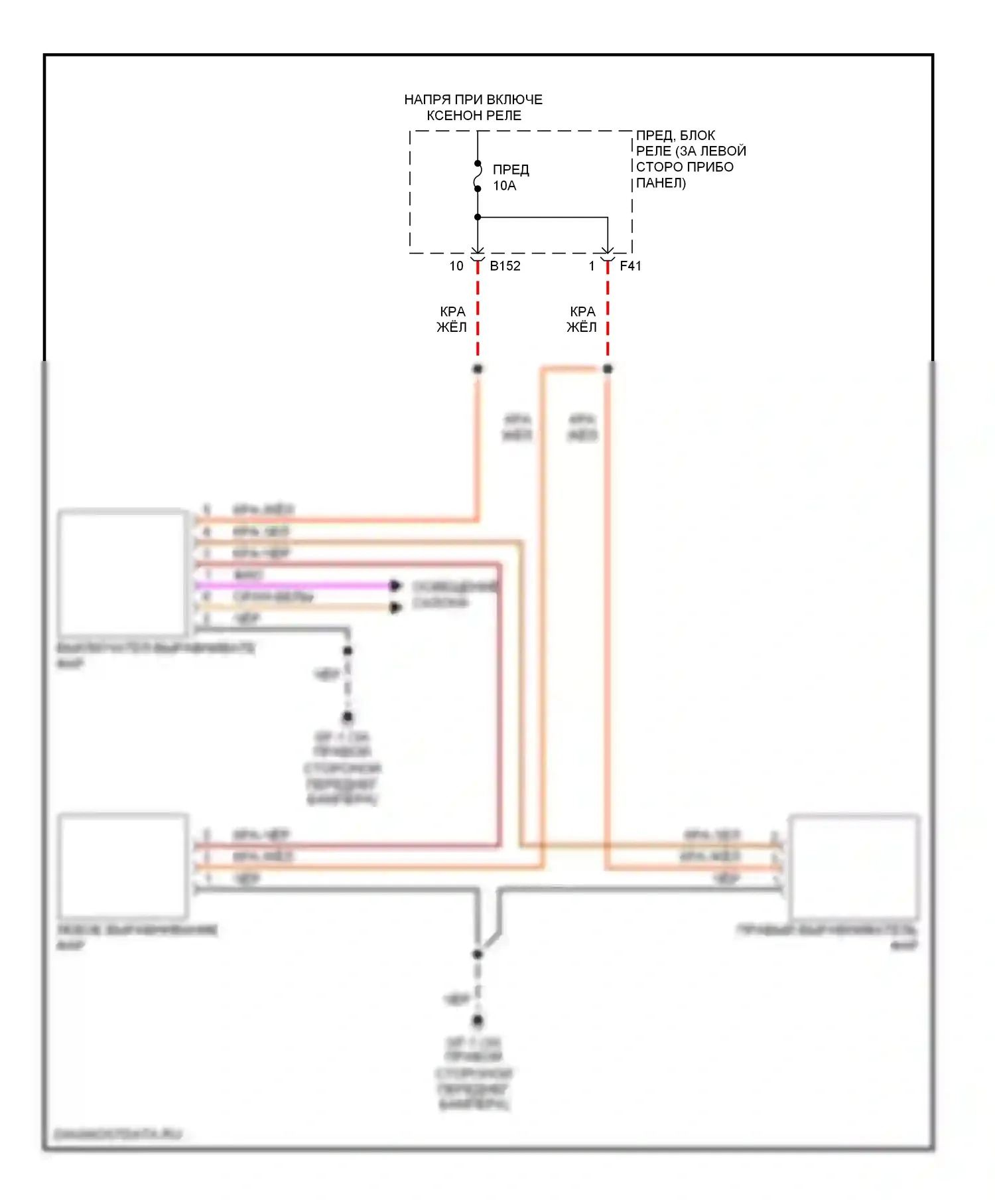 Forester Subaru SG рестайлинг (2005-2008): Электросхема регулировки дальнего света фары 
