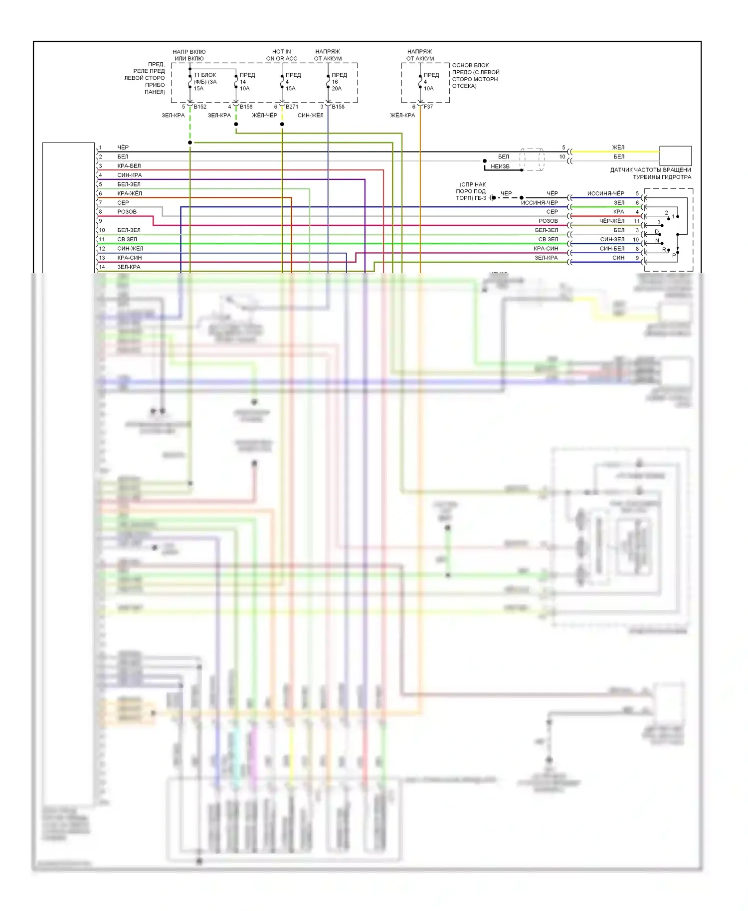 Forester Subaru SG рестайлинг (2005-2008): Электросхема коробки передач 