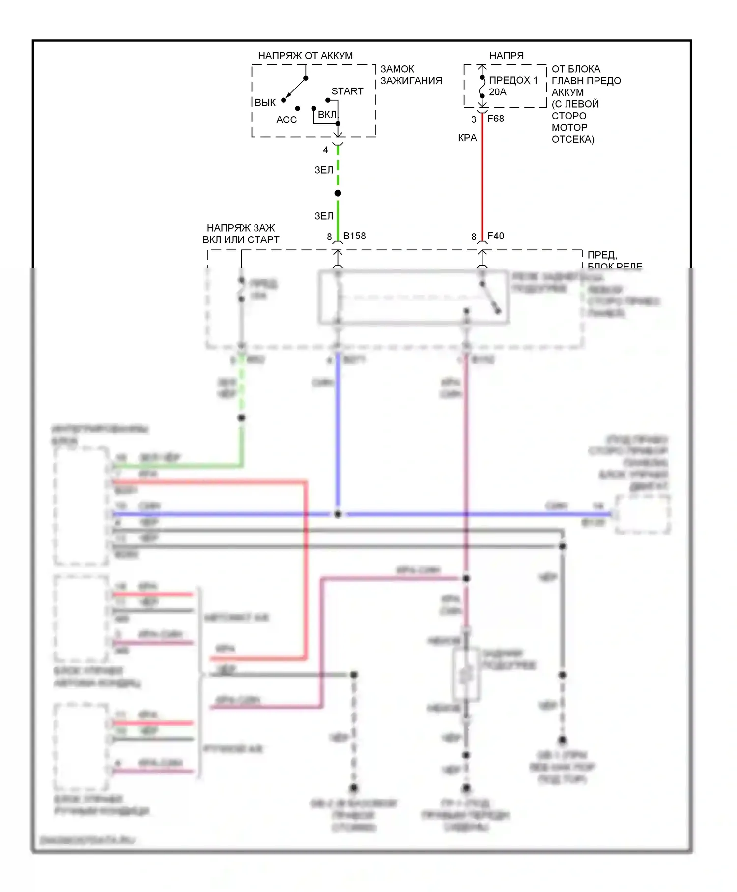 Forester Subaru SG рестайлинг (2005-2008): Электросхема заднего подогрева 