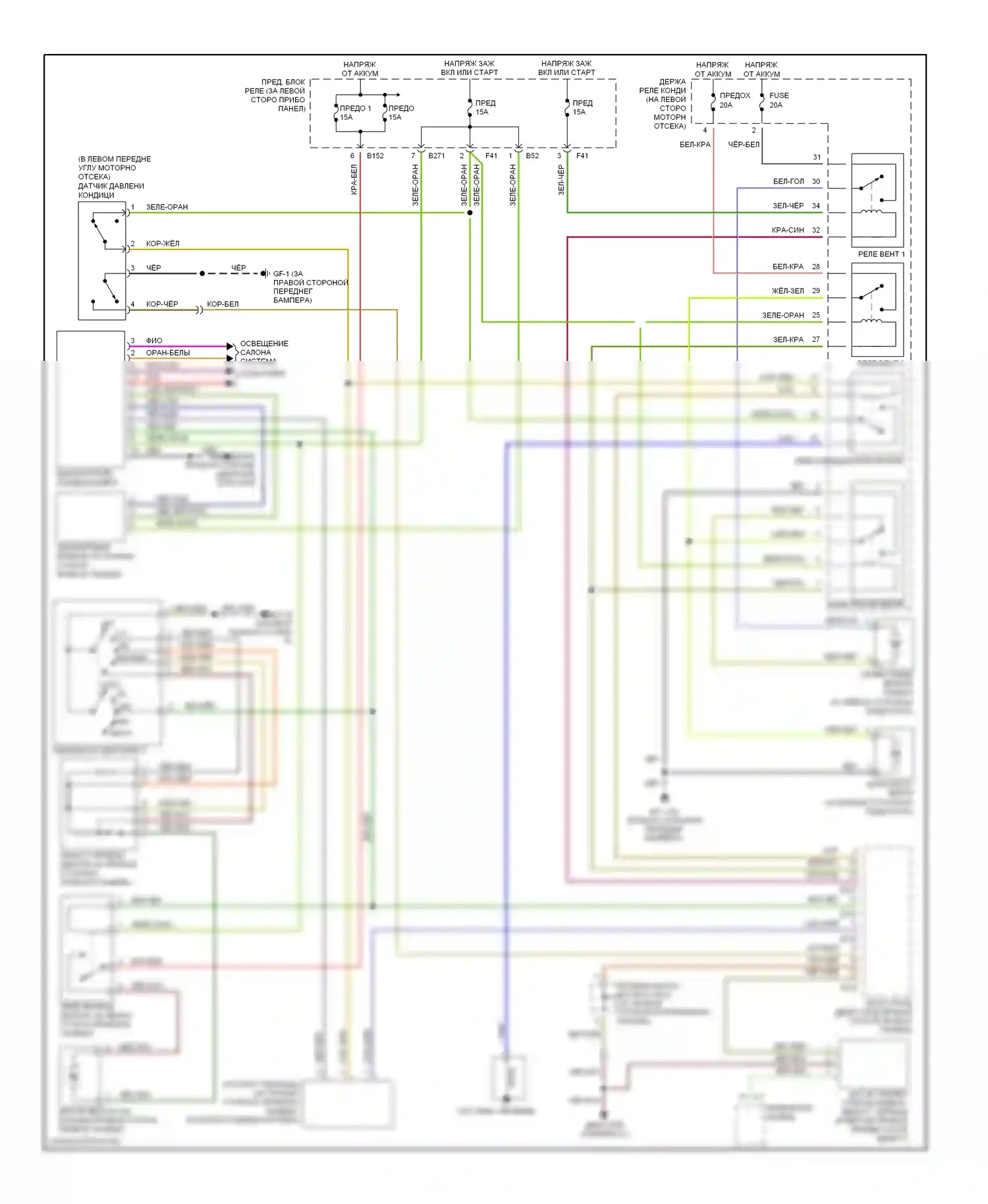 Forester Subaru SG (2002-2005): Электросхема ручного кондиционера 
