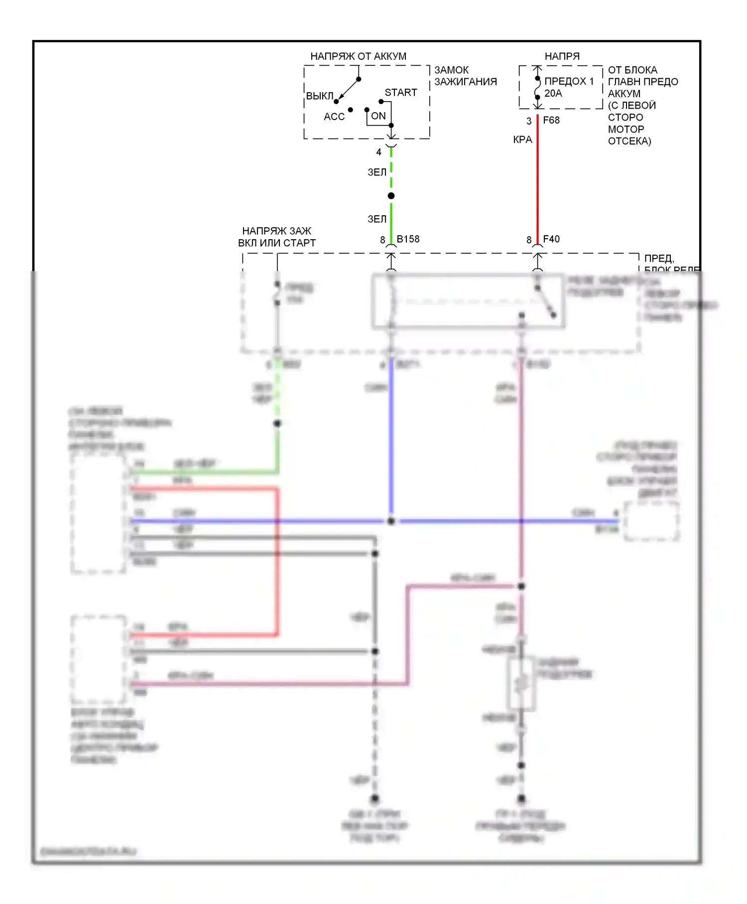 Forester Subaru SG (2002-2005): Электросхема заднего подогрева 