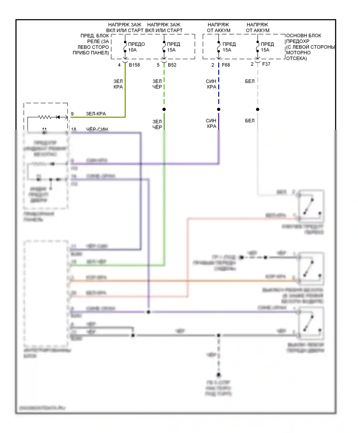 Forester Subaru SG (2002-2005): Электросхема помощников водителя 