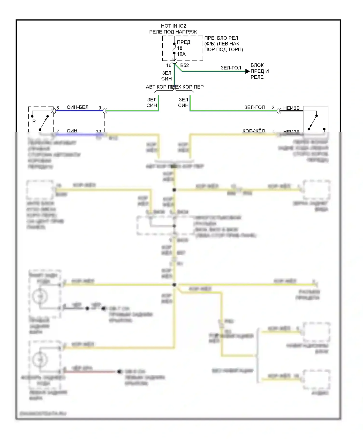 Forester Subaru SH рестайлинг (2010-2013): Электросхема фонарей заднего хода 