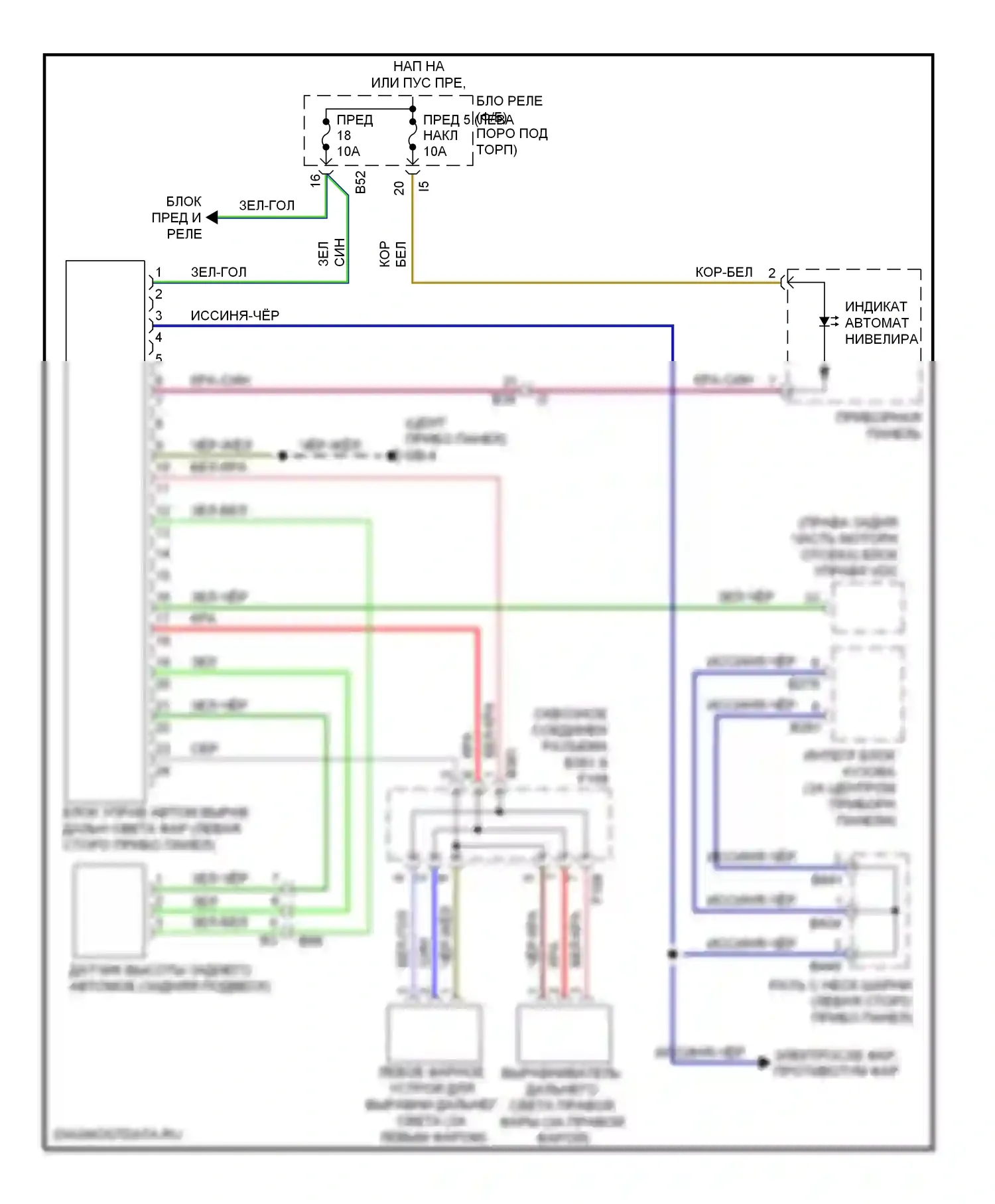 Forester Subaru SH рестайлинг (2010-2013): Электросхема корректора фар 