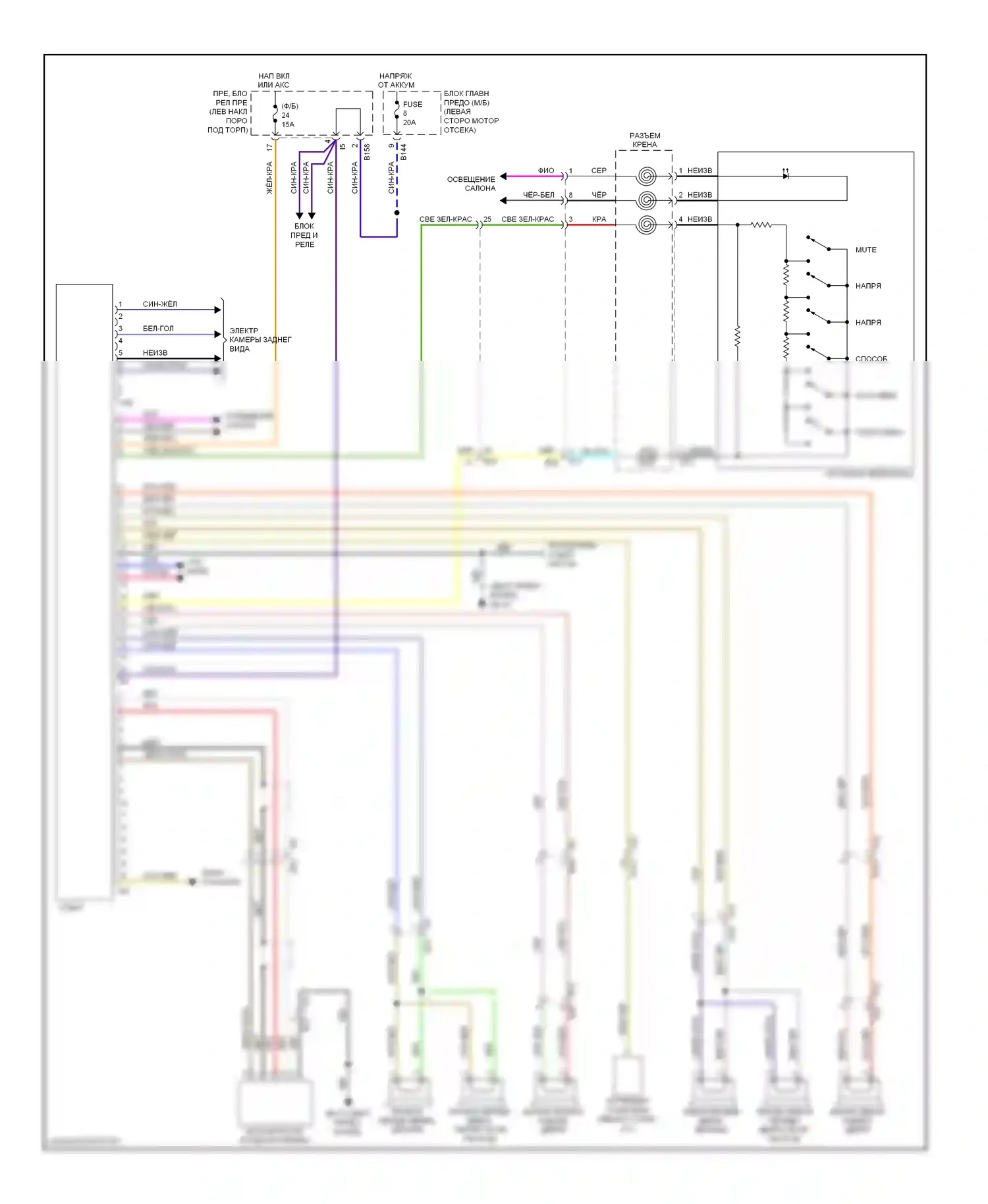 Forester Subaru SH рестайлинг (2010-2013): Магнитола электросхема, базовая без навигации 