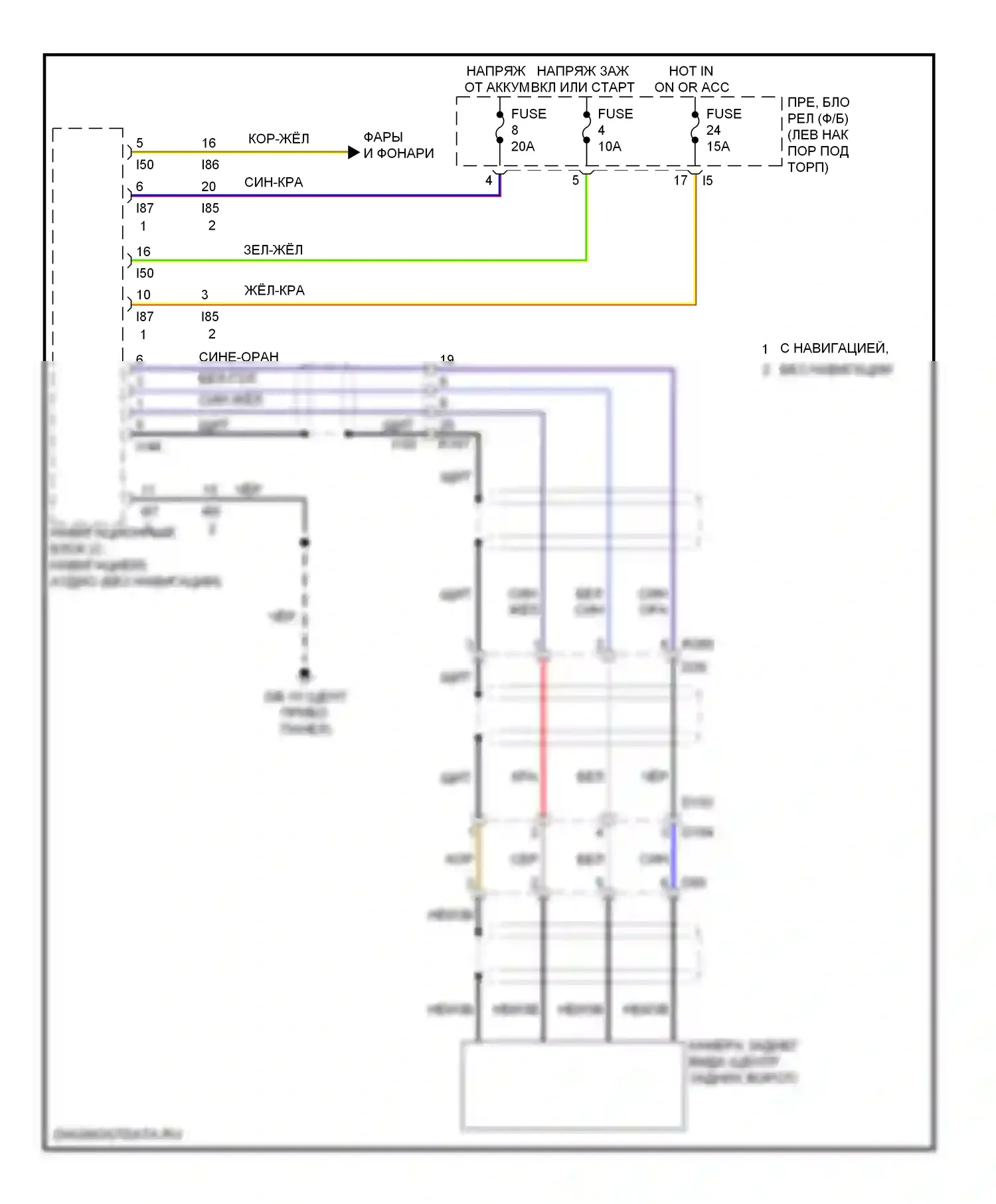 Forester Subaru SH рестайлинг (2010-2013): Электросхема камеры заднего вида 