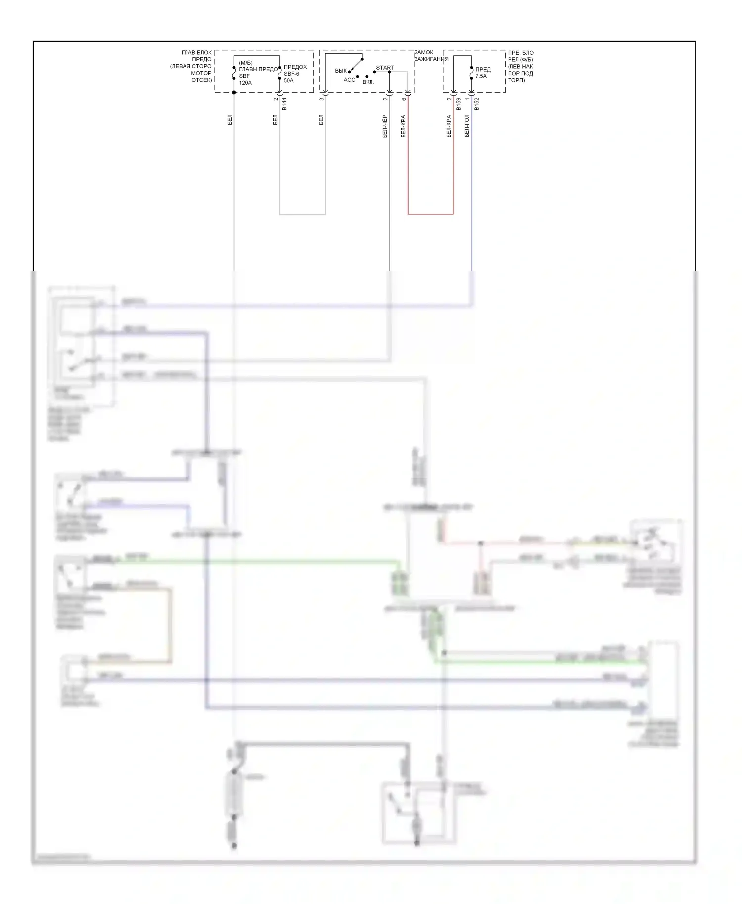 Forester Subaru SH рестайлинг (2010-2013): Электросхема стартера 
