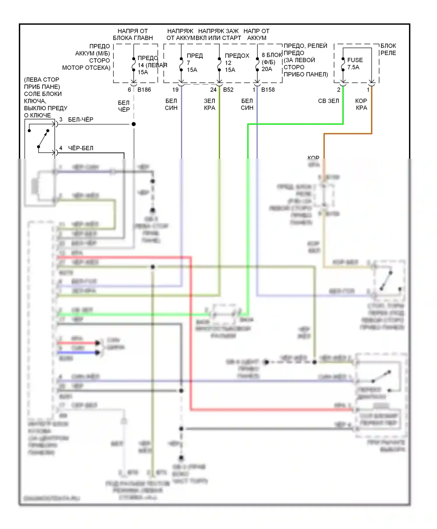 Forester Subaru SH (2007-2011): Электросхема блокировки селектора 