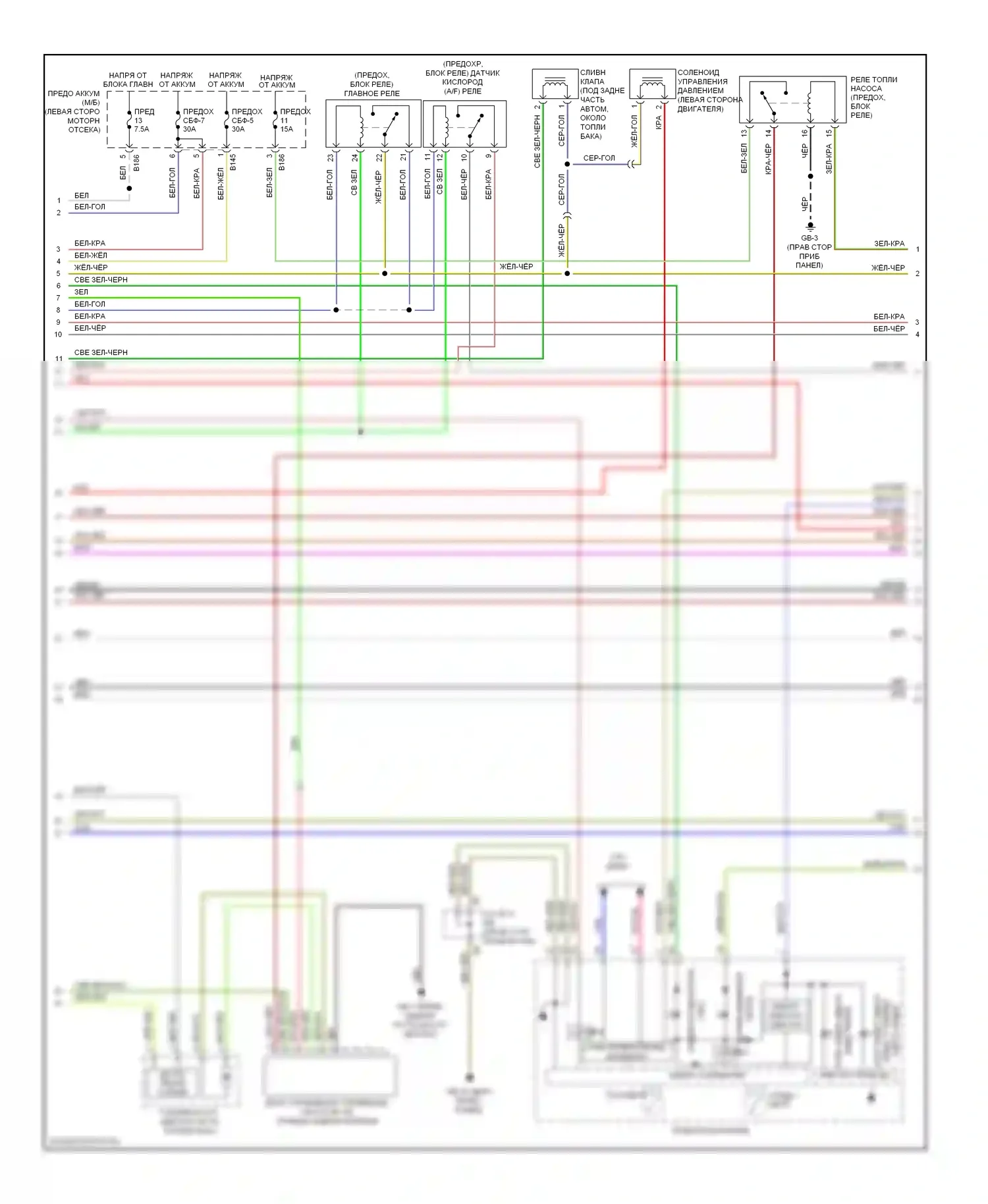 Forester Subaru SH (2007-2011): Электросхема двигателя 2.5л турбо (2 из 5) 