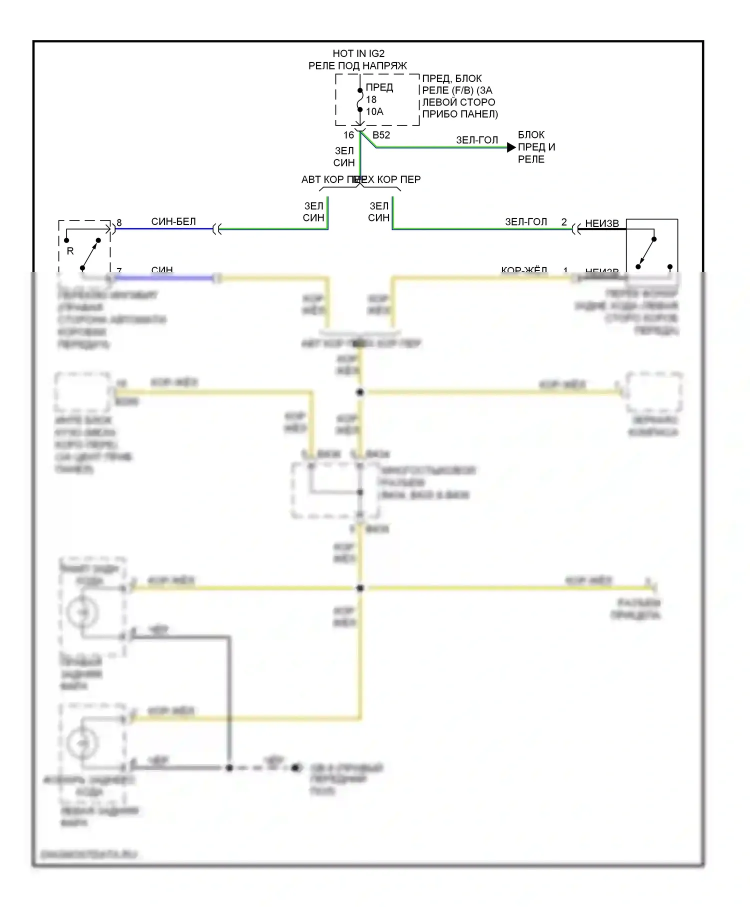 Forester Subaru SH (2007-2011): Электросхема фонарей заднего хода 