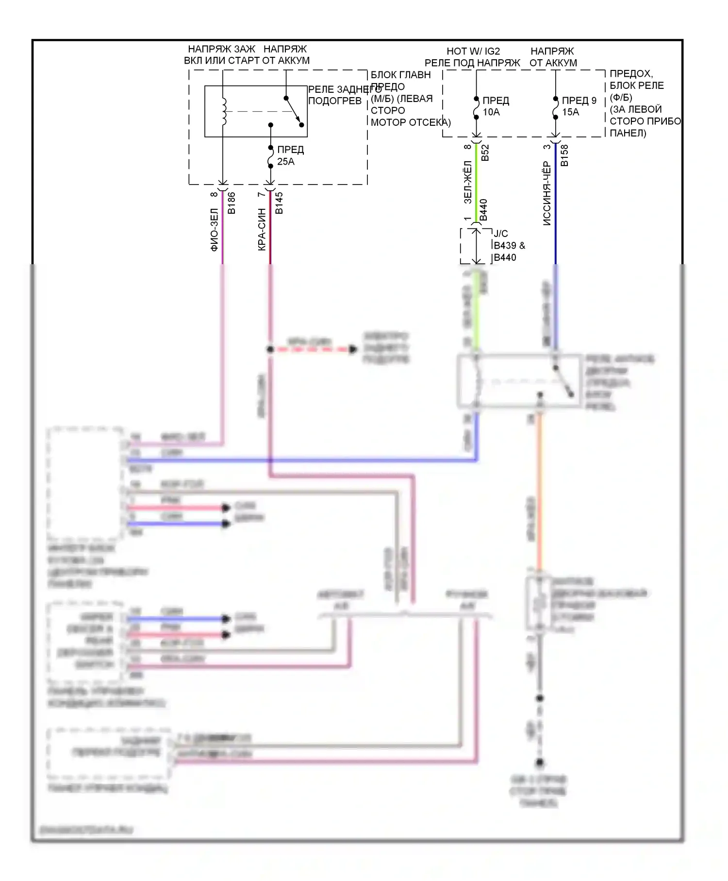 Forester Subaru SH (2007-2011): Электросхема антиобледенителя дворника 