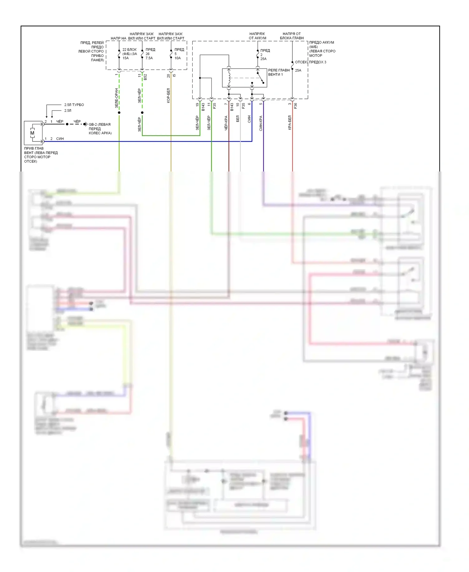 Forester Subaru SH (2007-2011): Электросхема вентилятора охлаждения 
