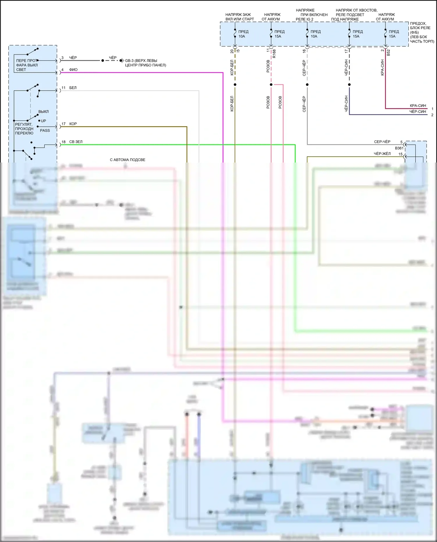 Forester Subaru SJ рестайлинг 2 (2016-2018): Электросхема фар (1 из 4) 