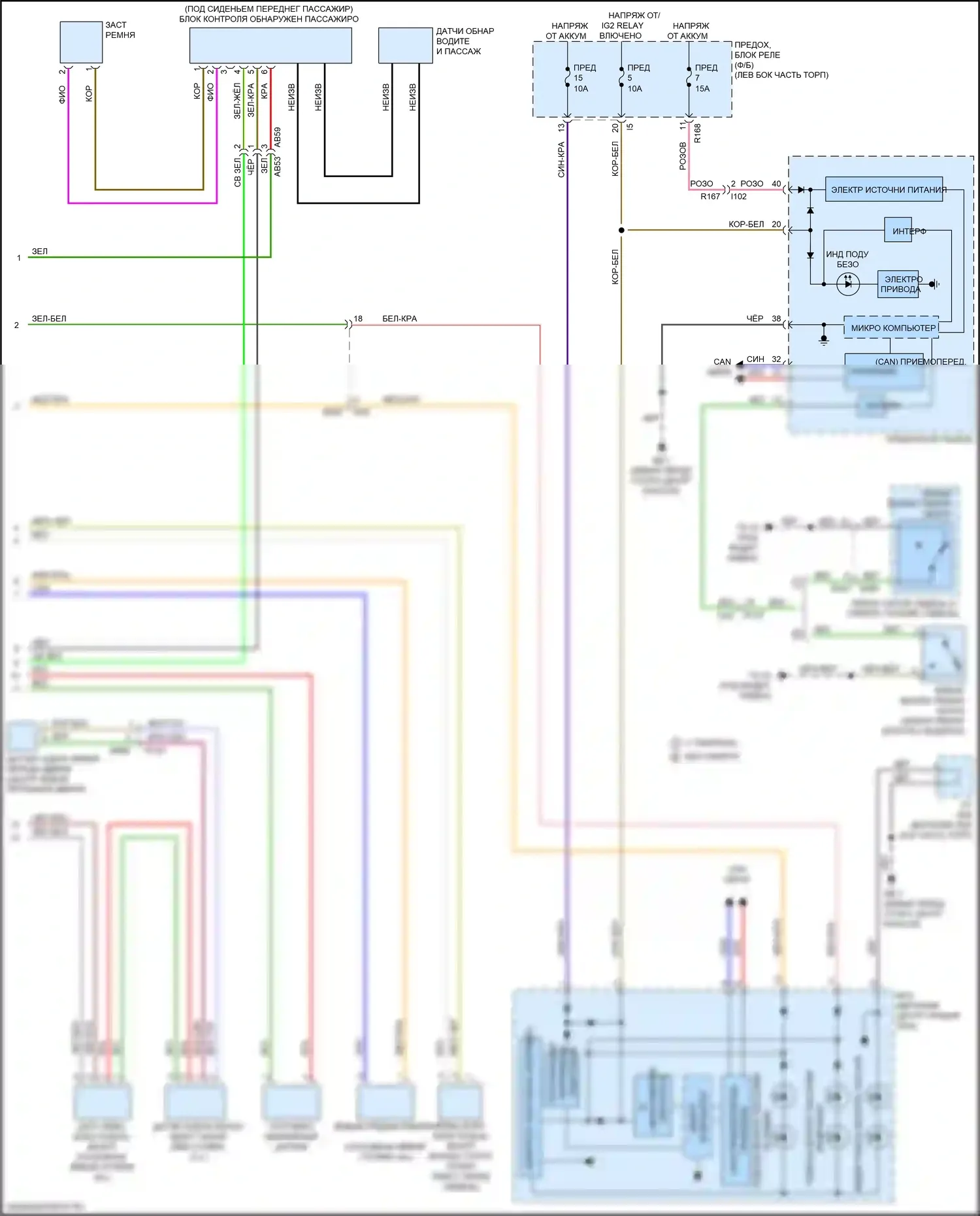 Forester Subaru SJ рестайлинг 2 (2016-2018): Электросхема подушек безопасности (2 из 2) 