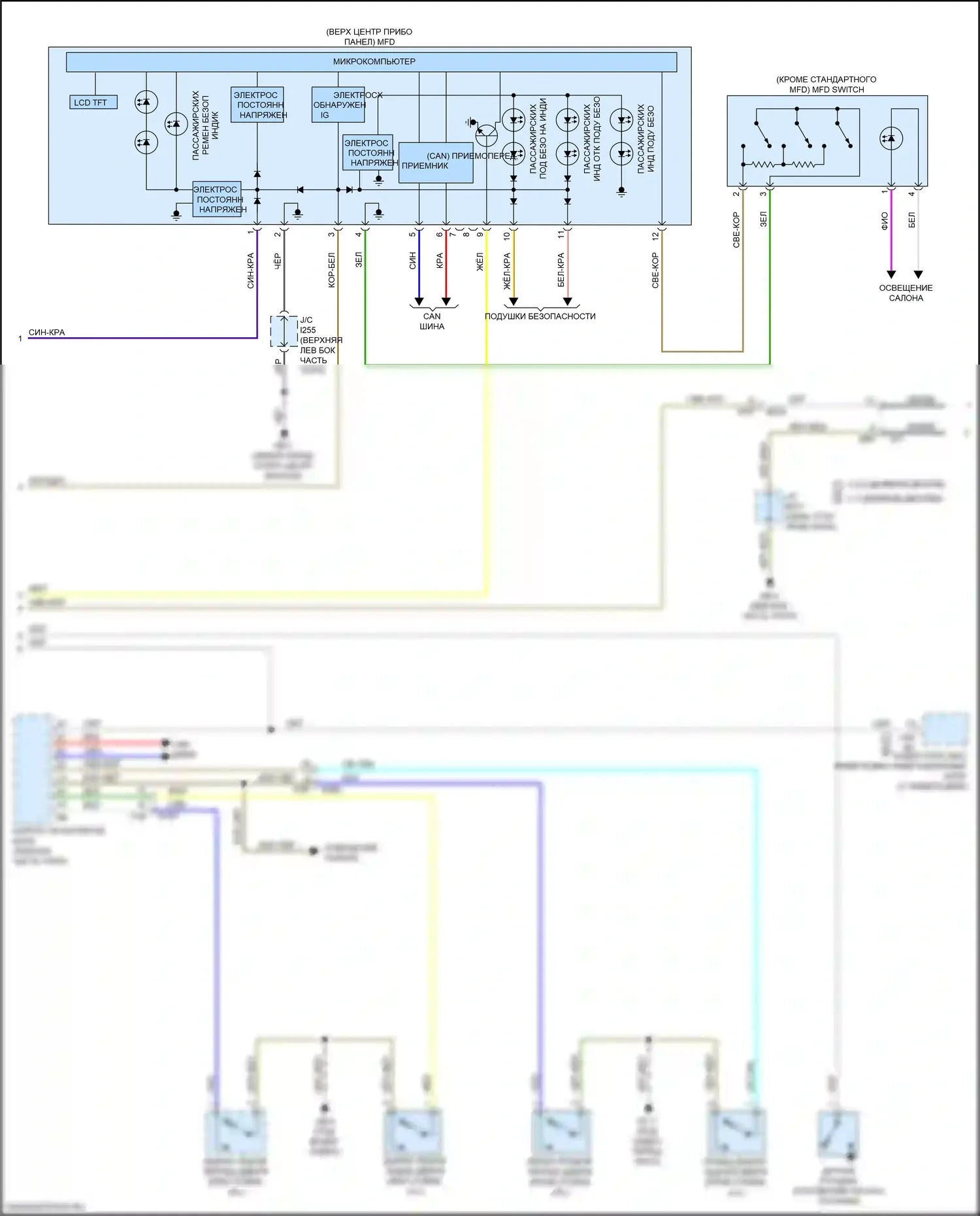 Forester Subaru SJ рестайлинг 2 (2016-2018): Электросхема приборной панели (2 из 3) 