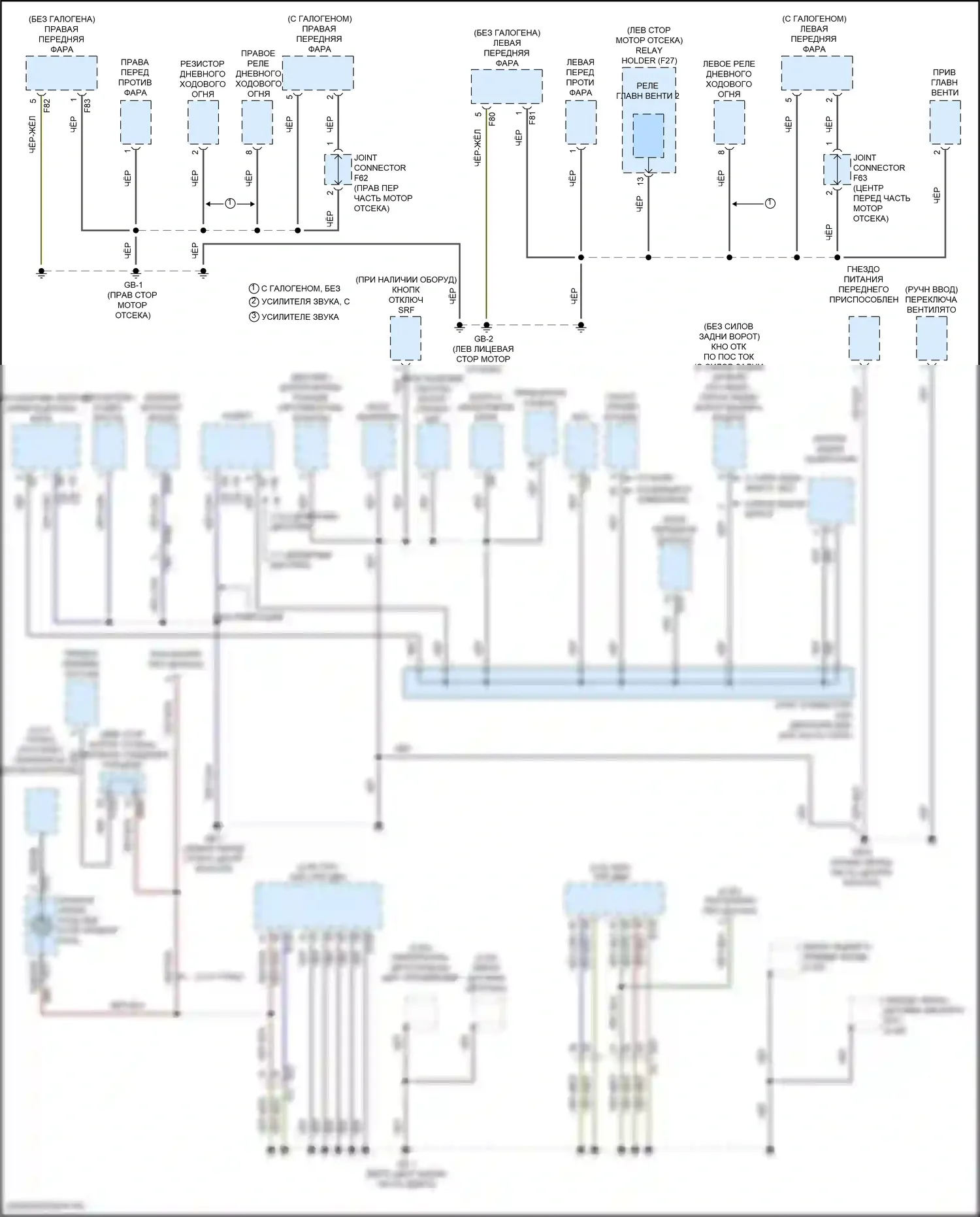 Forester Subaru SJ рестайлинг 2 (2016-2018): Электросхема точек подключения масс (1 из 4) 
