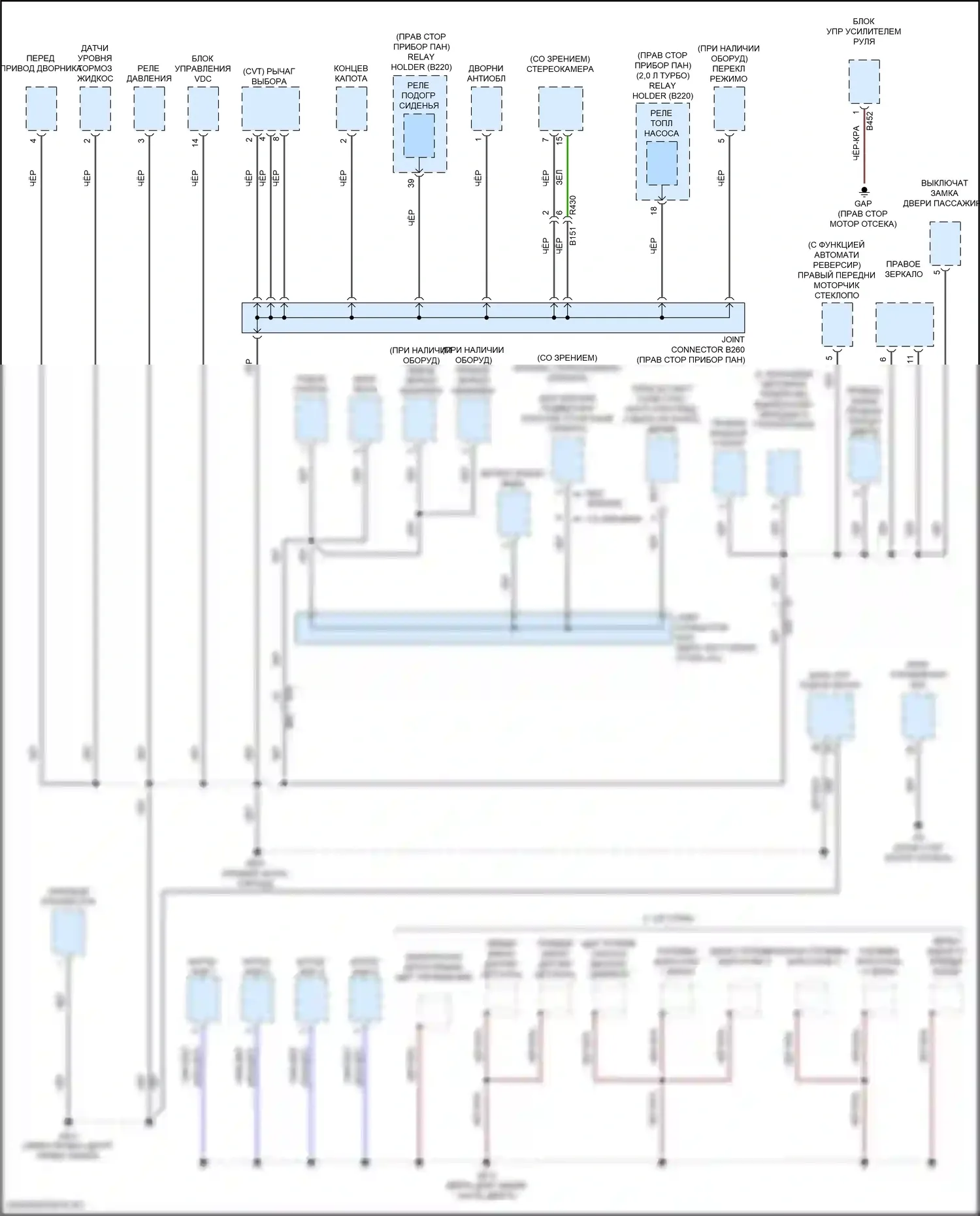 Forester Subaru SJ рестайлинг 2 (2016-2018): Электросхема точек подключения масс (3 из 4) 