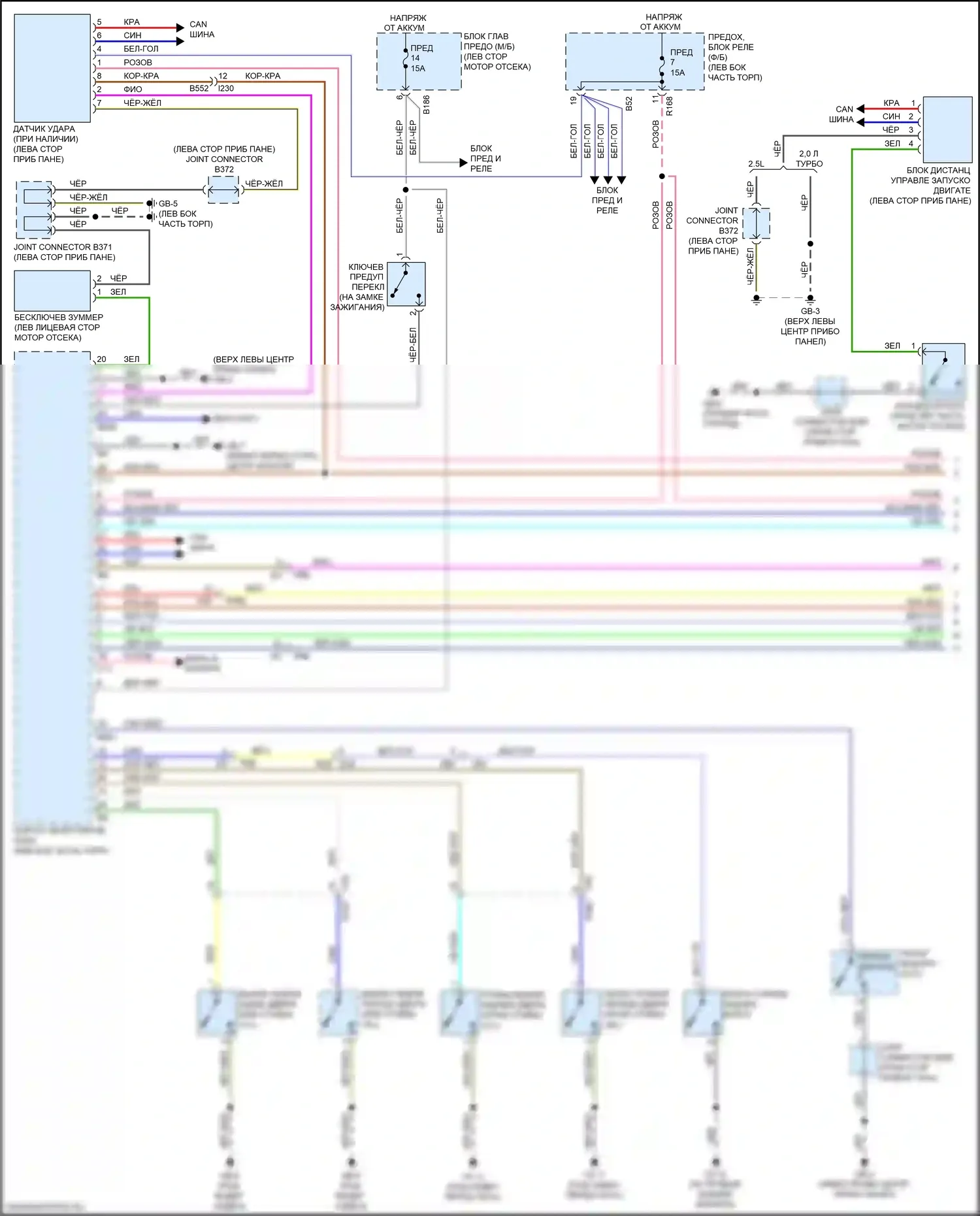 Forester Subaru SJ рестайлинг 2 (2016-2018): Электросхема центрального замка, без системы бесключевого доступа (1 из 2) 