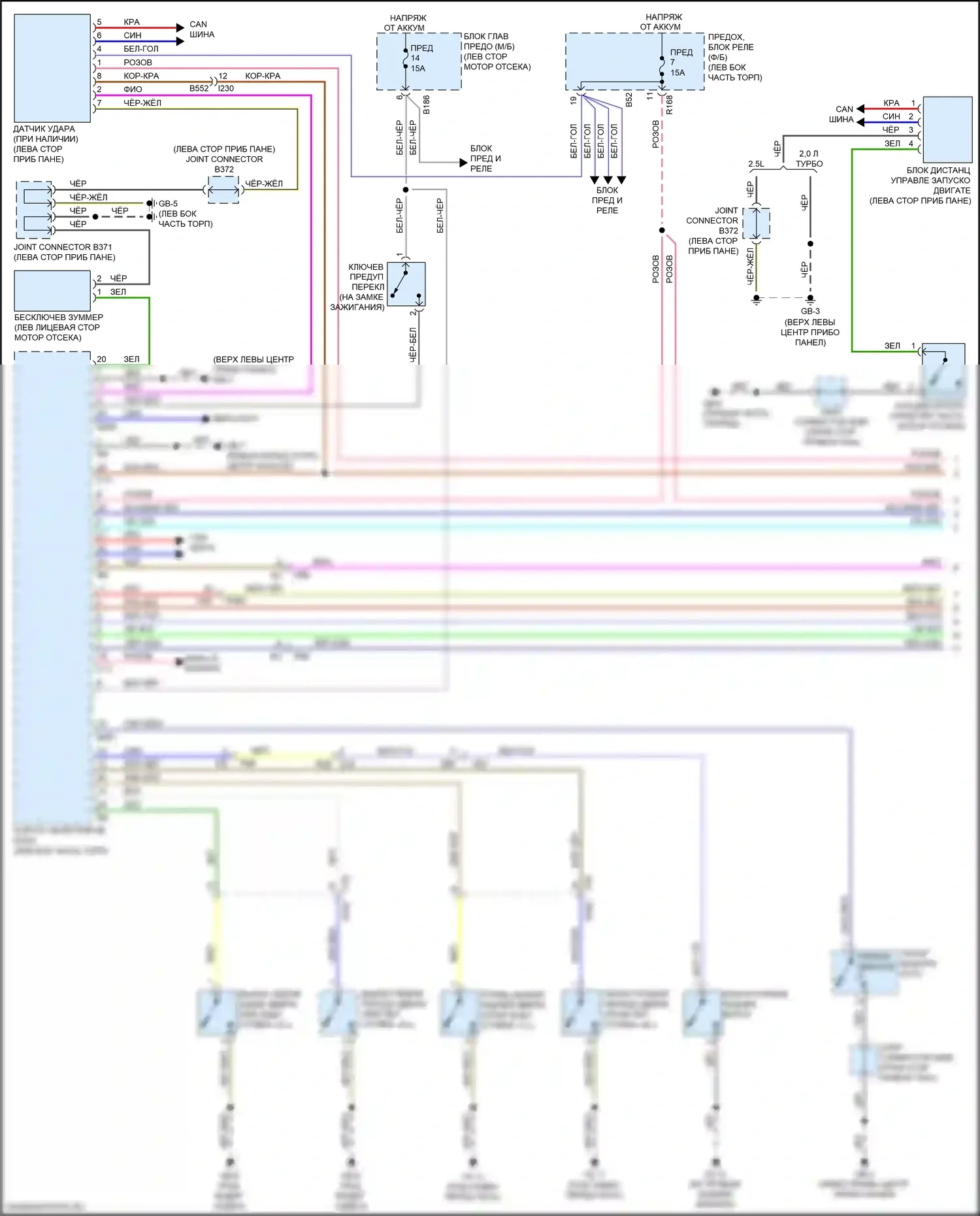 Forester Subaru SJ рестайлинг (2015-2016): Электросхема принудительного входа, без системы бесключевого доступа (1 из 2) 