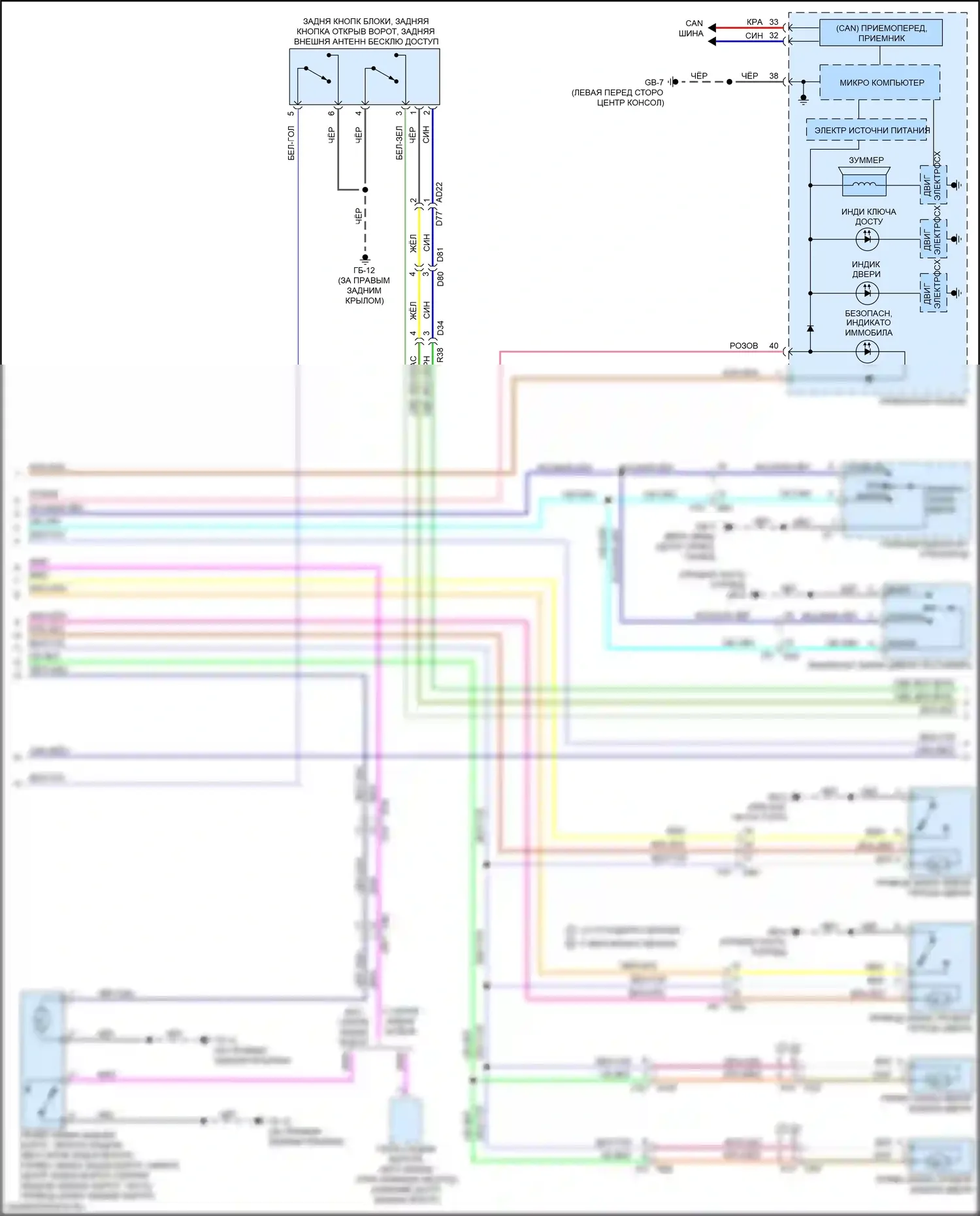 Forester Subaru SJ рестайлинг (2015-2016): Электросхема принудительного входа, с системой бесключевого доступа (2 из 4) 