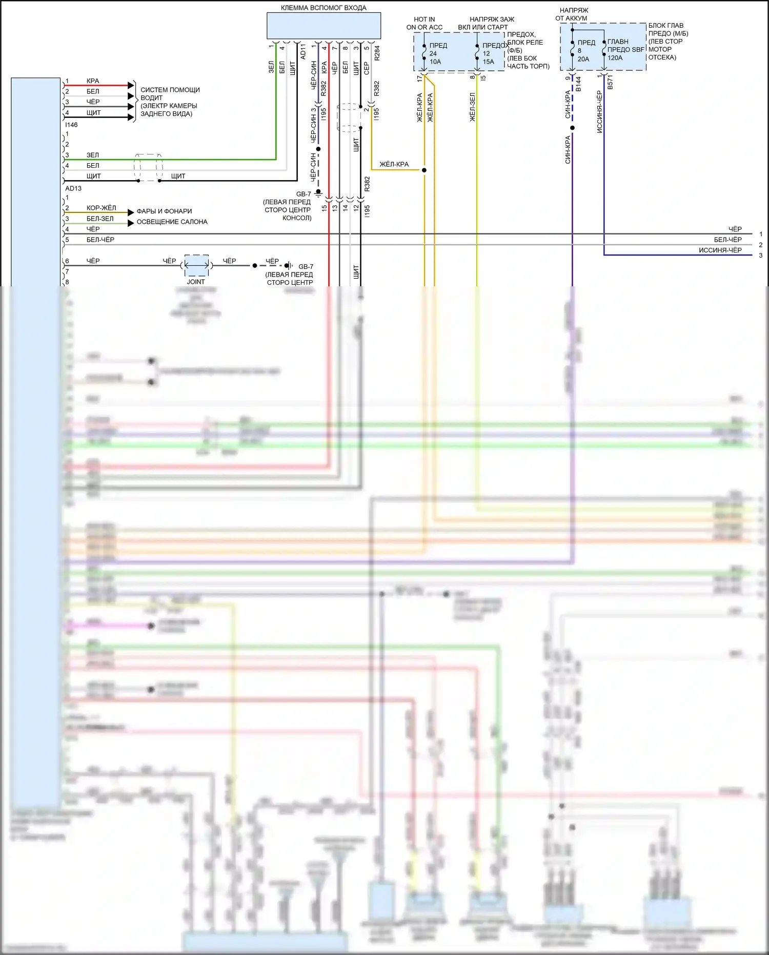 Forester Subaru SJ рестайлинг (2015-2016): Электросхема навигации, без усилителя звука, с телематикой (1 из 2) 