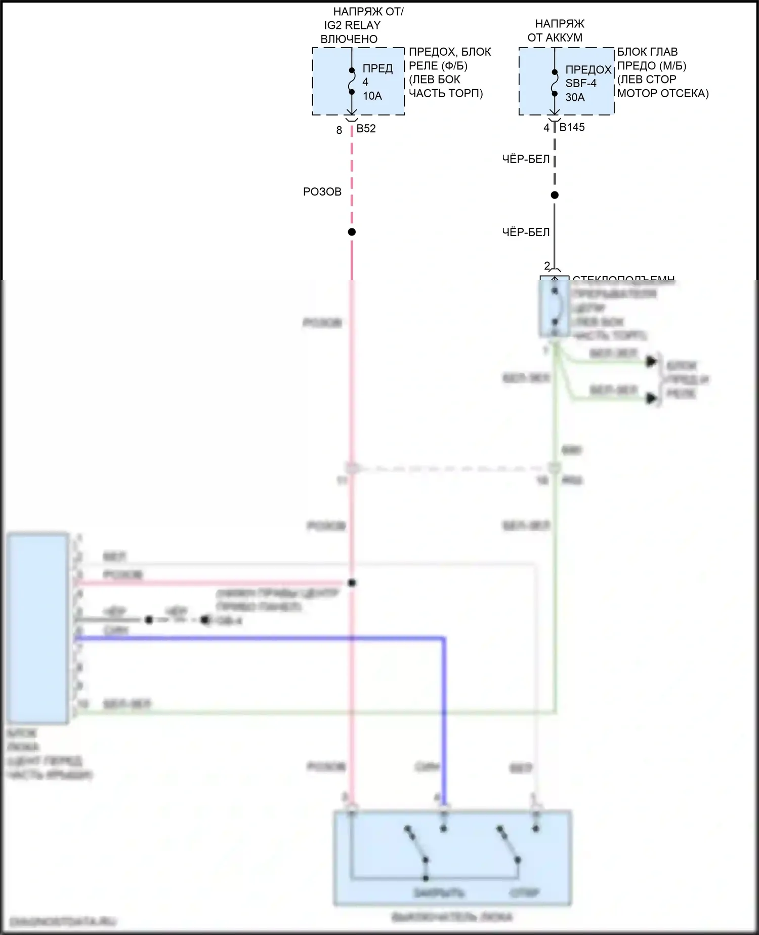 Forester Subaru SJ рестайлинг (2015-2016): Электросхема складной крыши/люка 