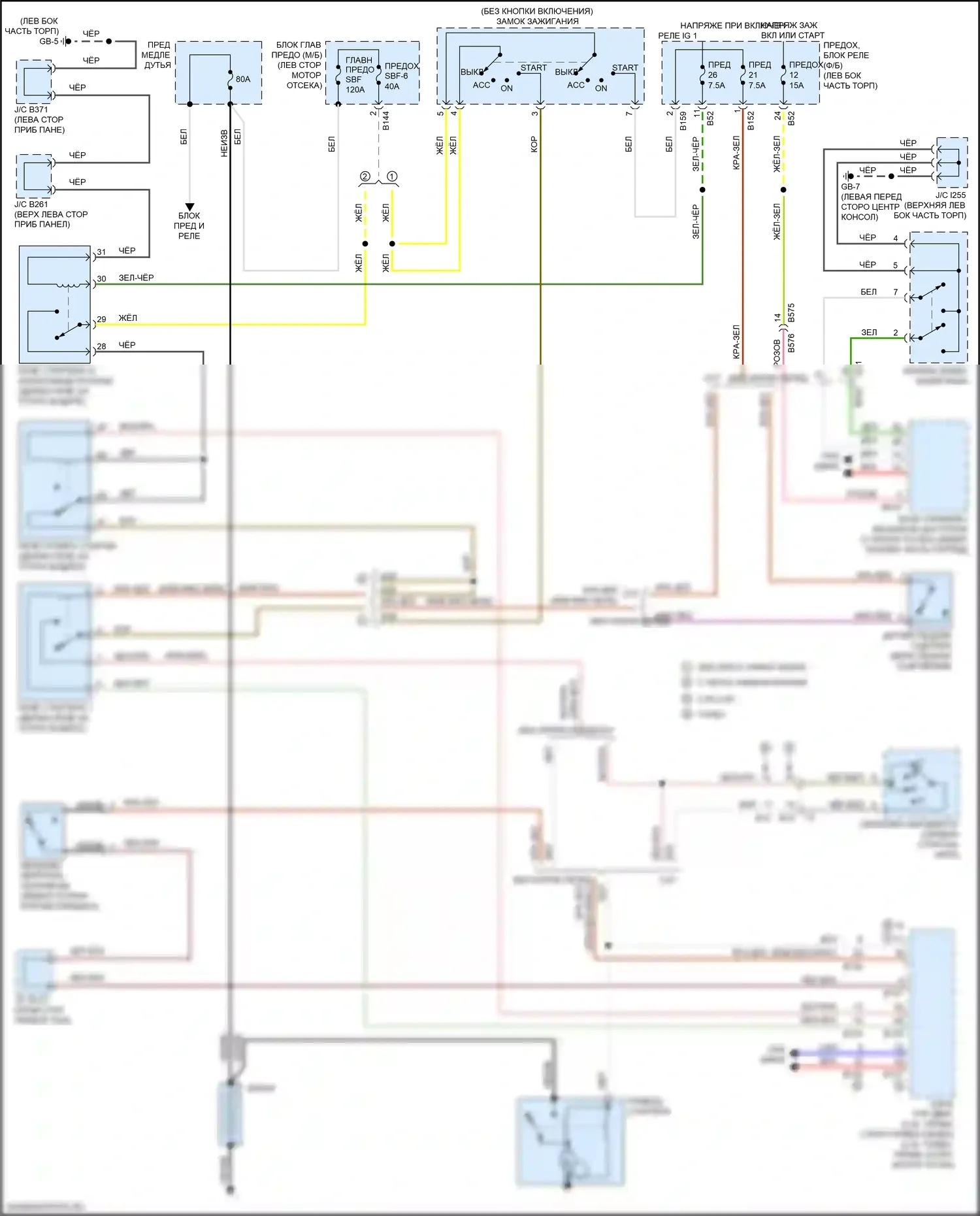 Forester Subaru SJ рестайлинг (2015-2016): Электросхема стартера 