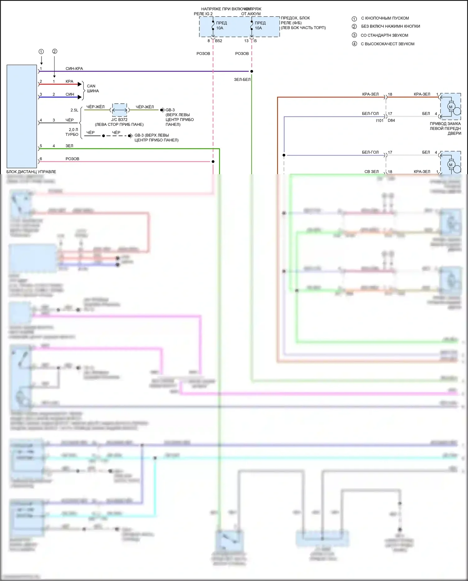 Forester Subaru SJ рестайлинг (2015-2016): Электросхема удаленного стартера (1 из 2) 