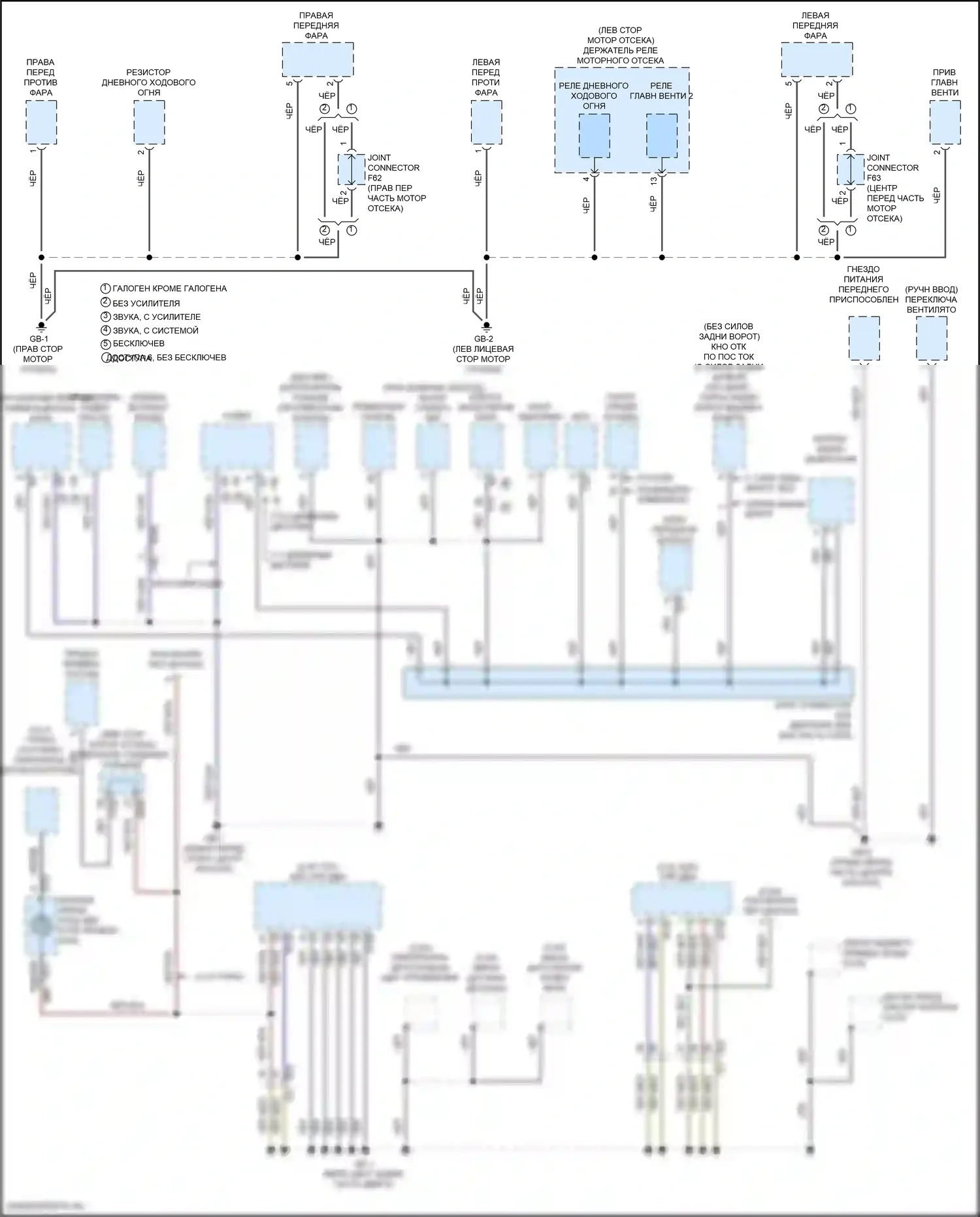 Forester Subaru SJ рестайлинг (2015-2016): Электросхема точек подключения масс (1 из 4) 