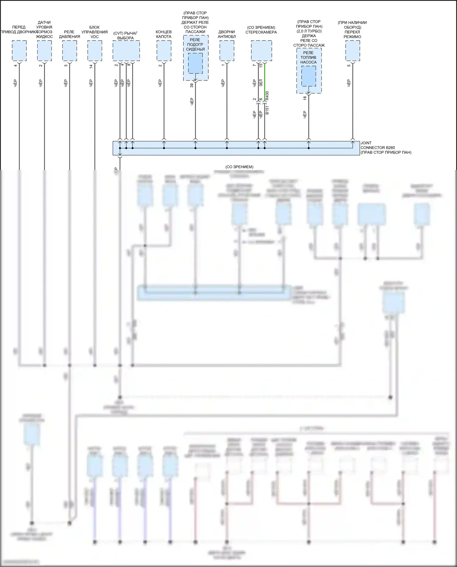 Forester Subaru SJ рестайлинг (2015-2016): Электросхема точек подключения масс (3 из 4) 