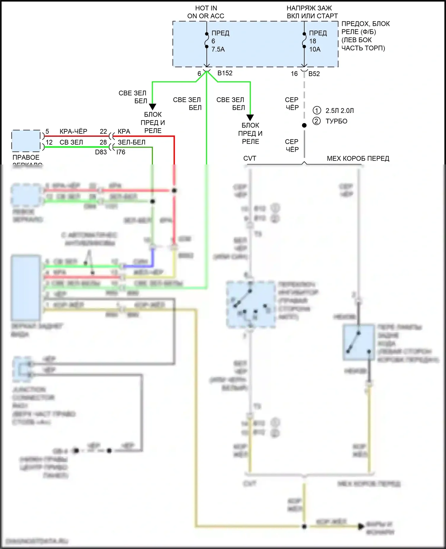 Forester Subaru SJ рестайлинг (2015-2016): Электросхема автоматического дневного/ночного зеркала 