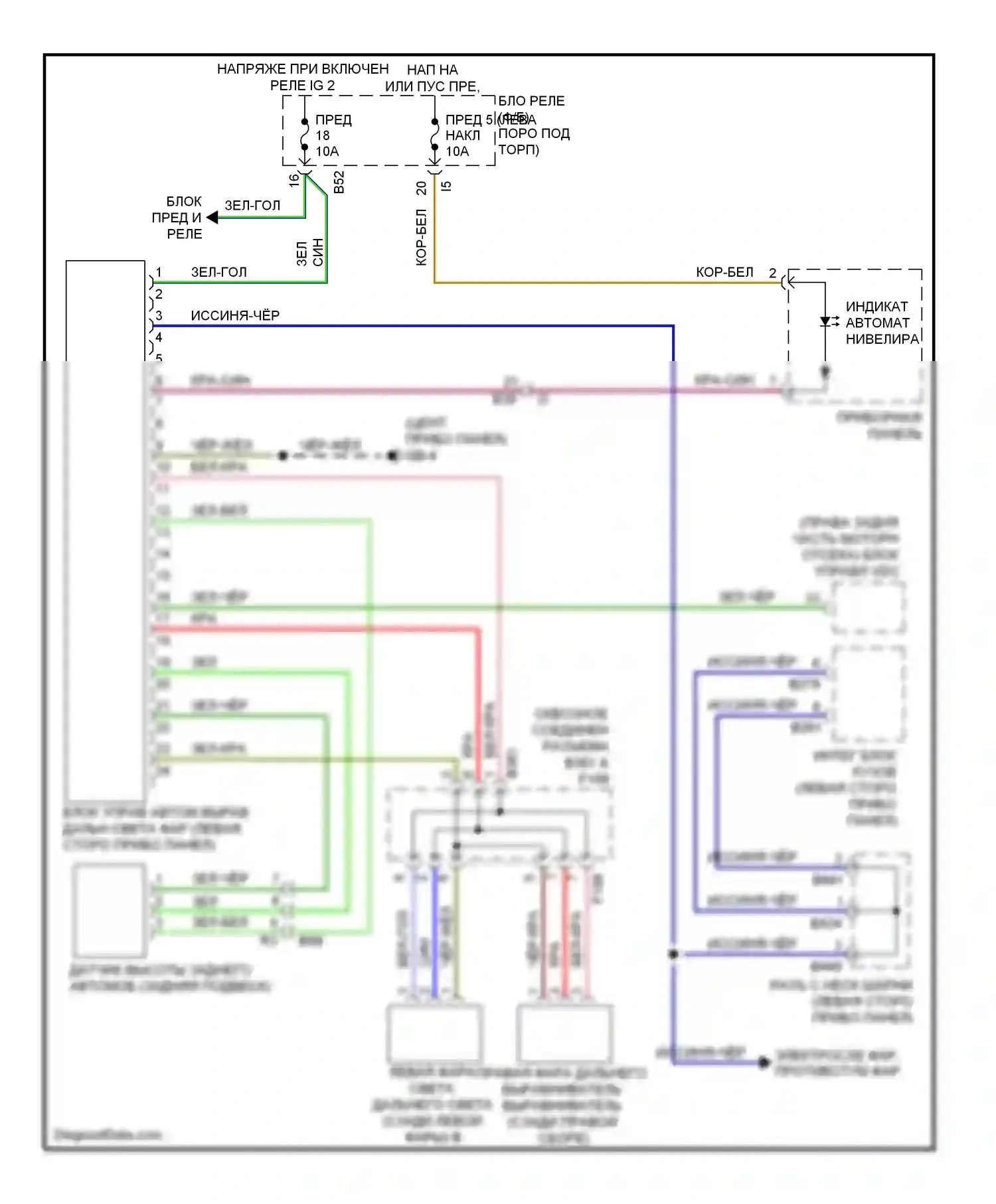 Forester Subaru SJ (2012-2015): Электросхема корректора фар 