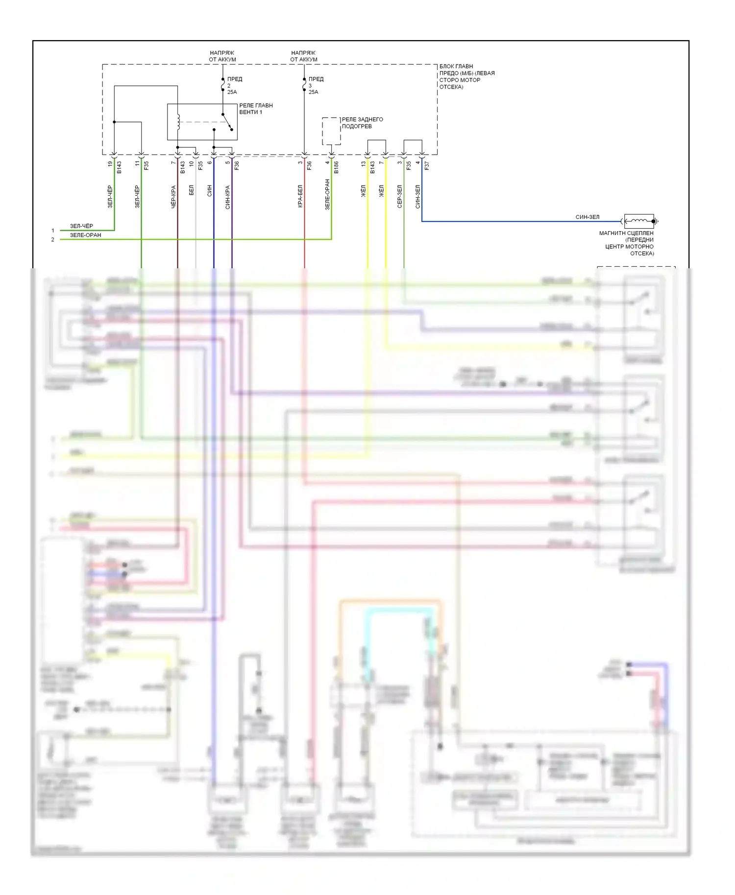 Forester Subaru SJ (2012-2015): Электросхема климат контроля (2 из 2) 
