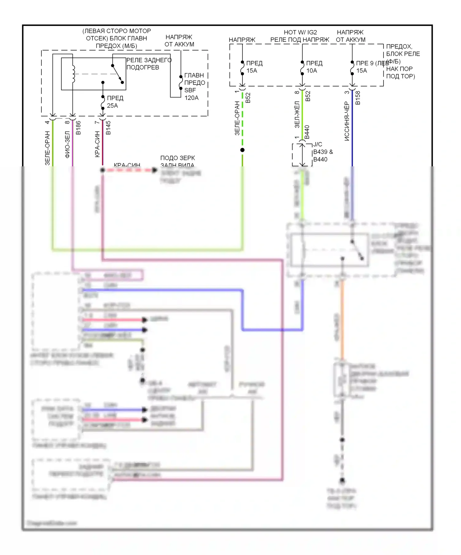 Forester Subaru SJ (2012-2015): Электросхема антиобледенителя дворника 