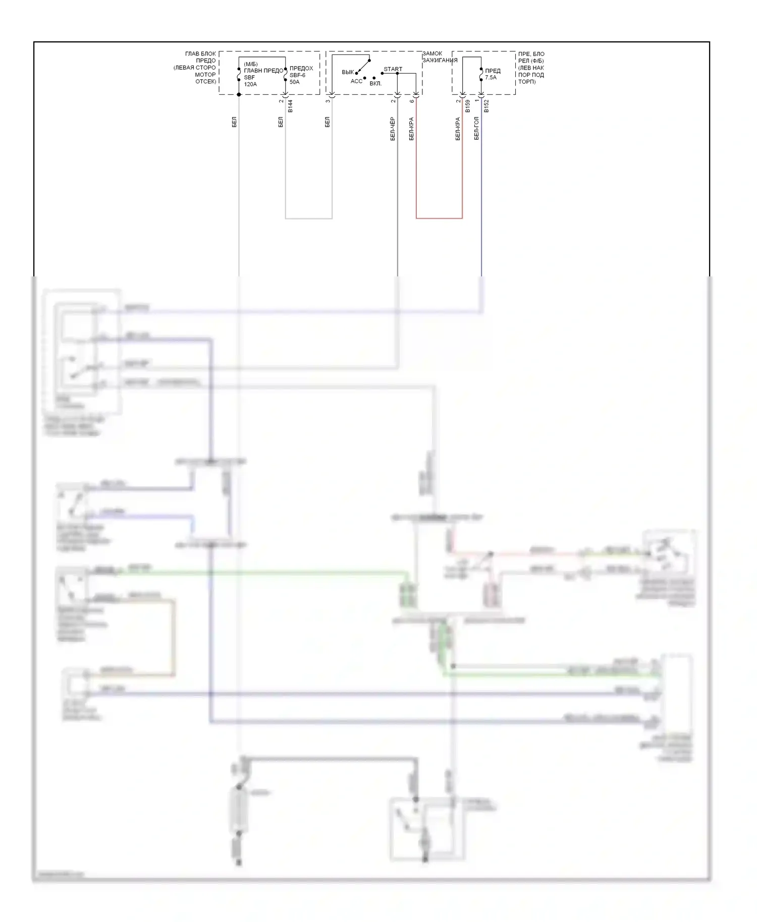 Forester Subaru SJ (2012-2015): Электросхема стартера 