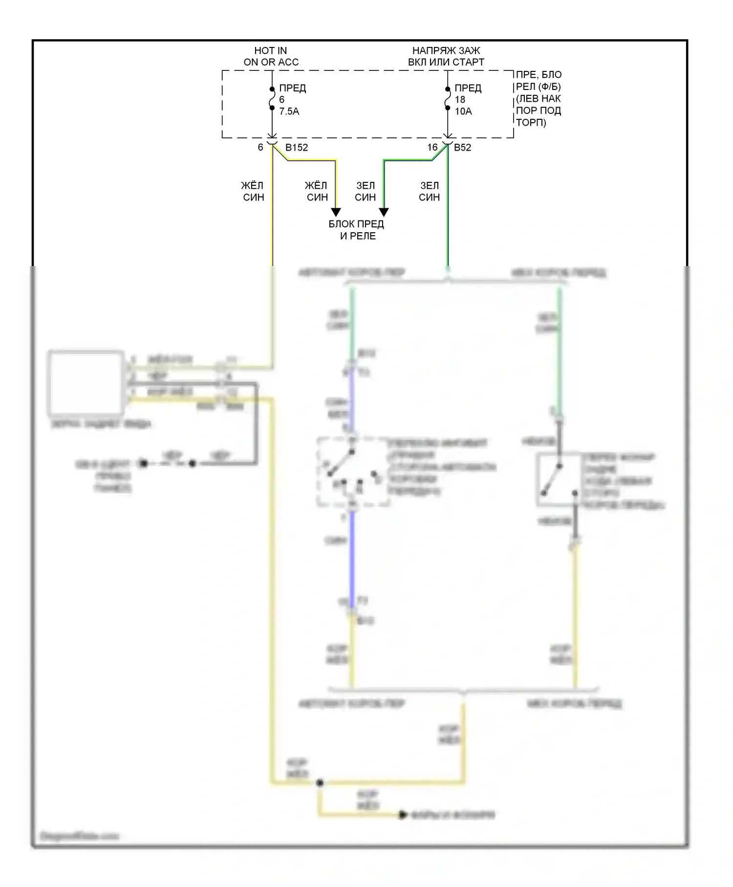 Forester Subaru SJ (2012-2015): Электросхема автоматического дневного/ночного зеркала 