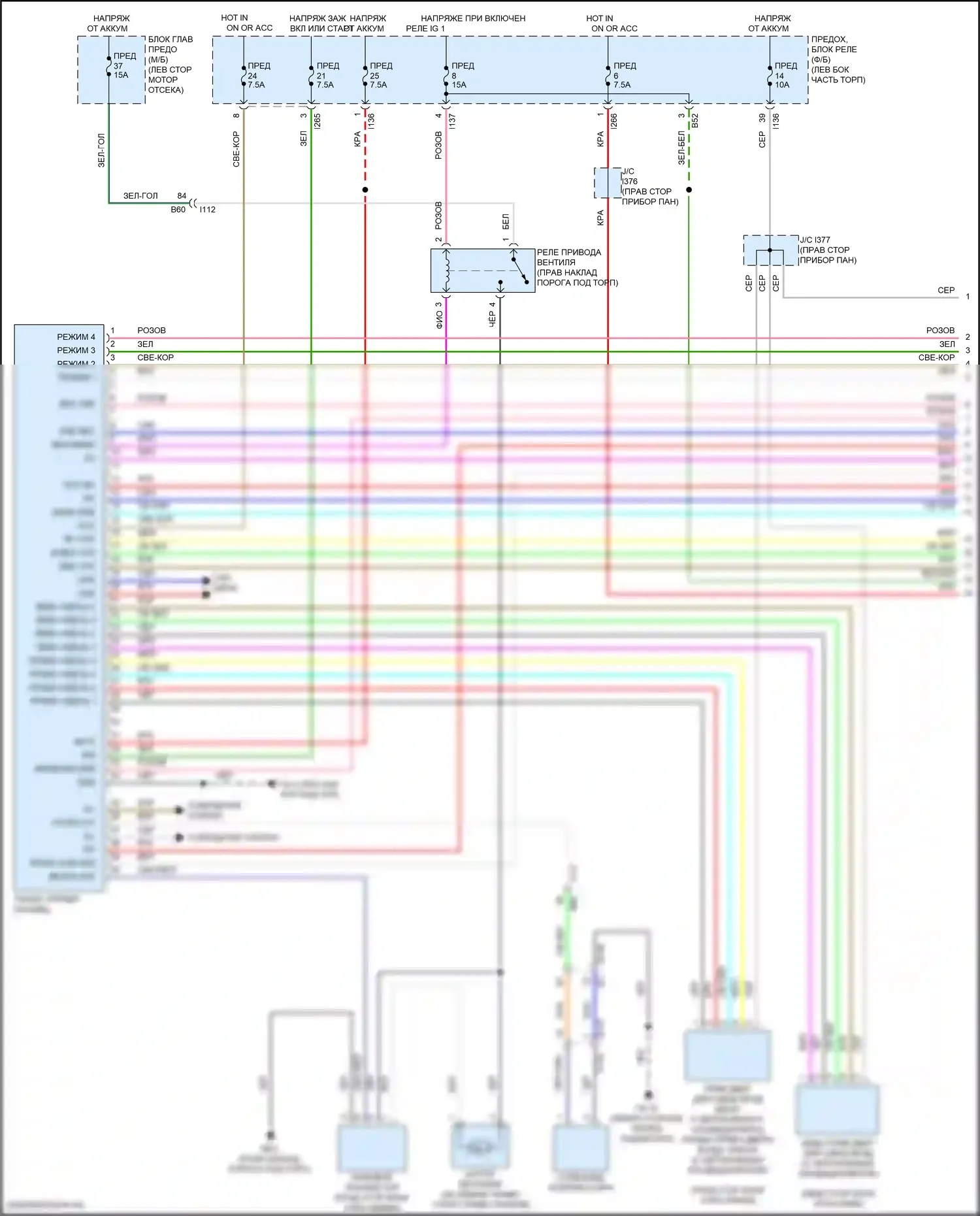 Forester Subaru SK рестайлинг (2021-2024): Электросхема климат контроля (1 из 3) 