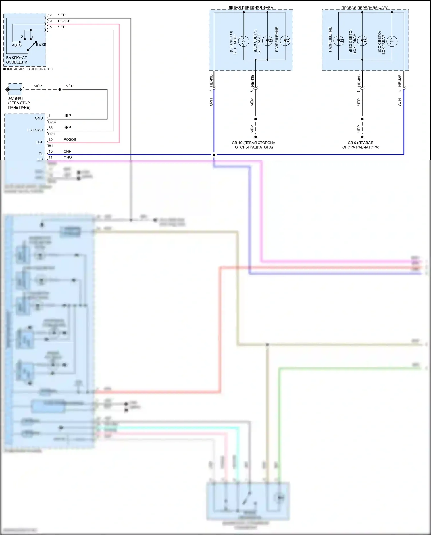Forester Subaru SK рестайлинг (2021-2024): Электросхема подсветки приборной панели (1 из 3) 