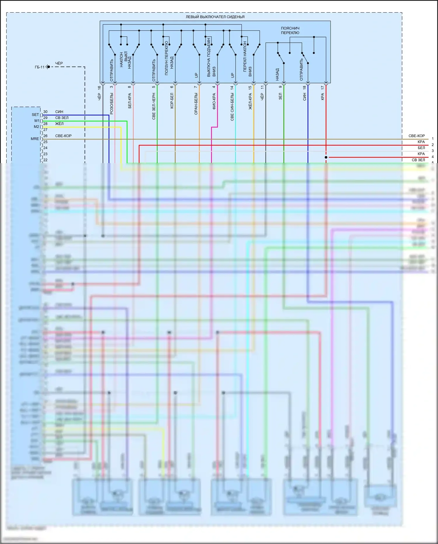 Forester Subaru SK рестайлинг (2021-2024): Электросхема систем памяти (1 из 3) 