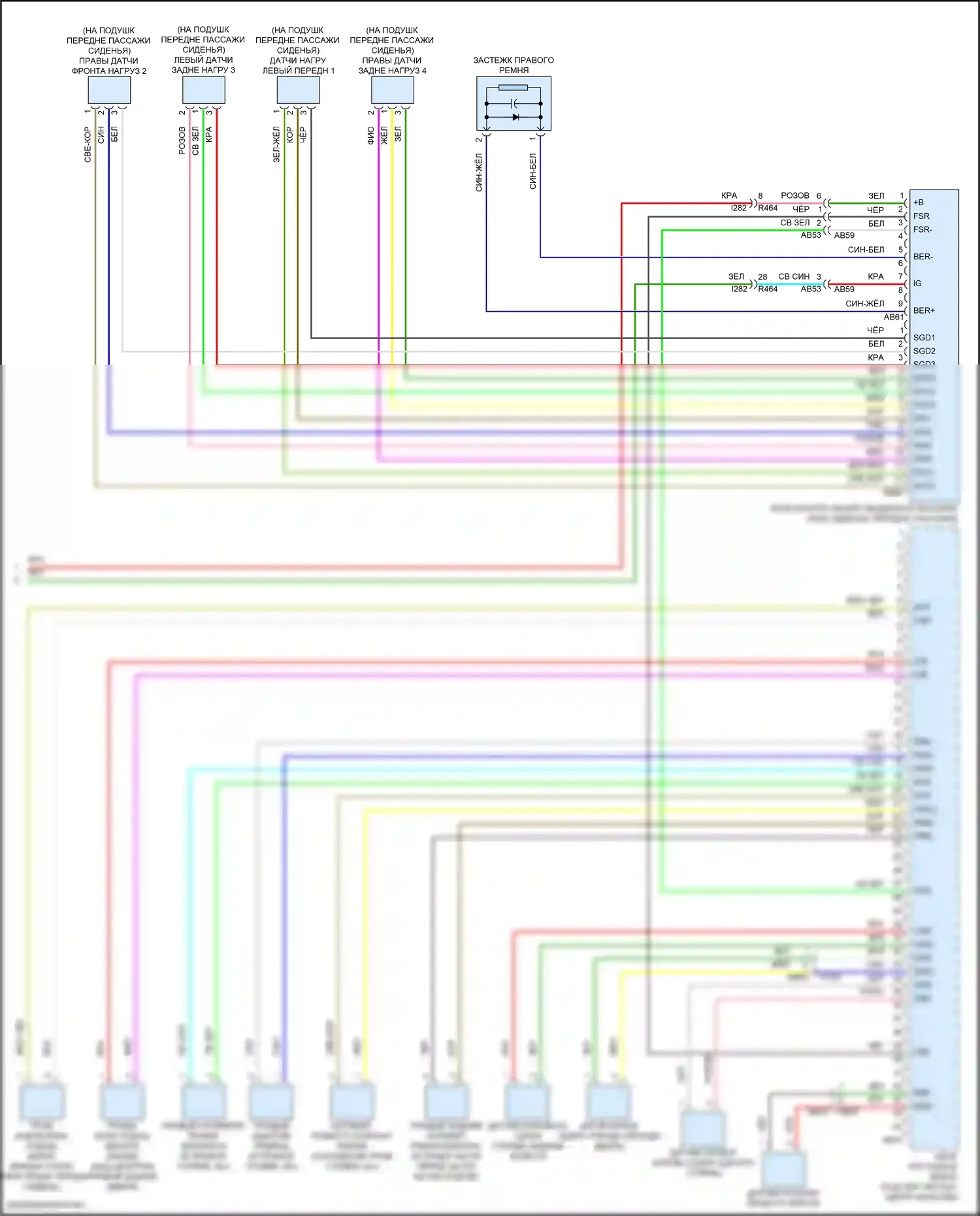 Forester Subaru SK рестайлинг (2021-2024): Электросхема подушек безопасности (3 из 3) 